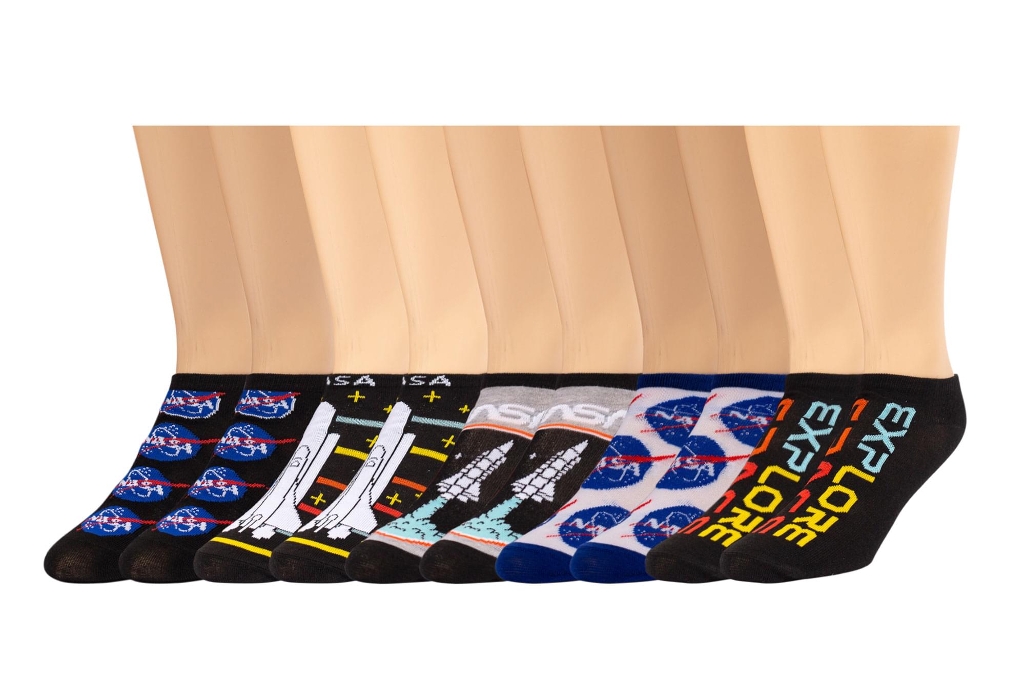 NASA Novelty Low-Cut Unisex Ankle Socks , 5 Pairs