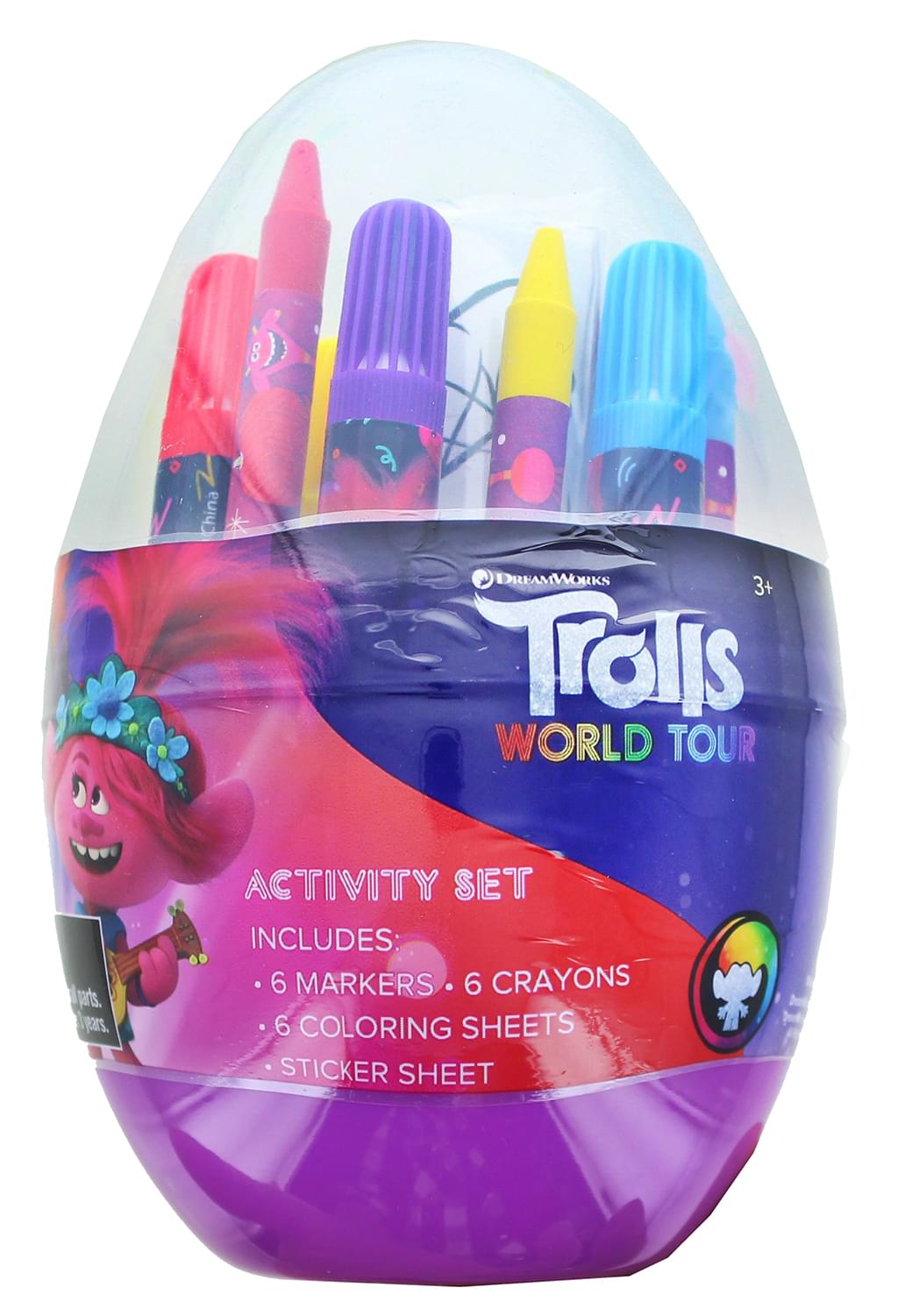 Trolls Activity Egg Craft Kit , Coloring Pages , Stickers , Markers , Crayons