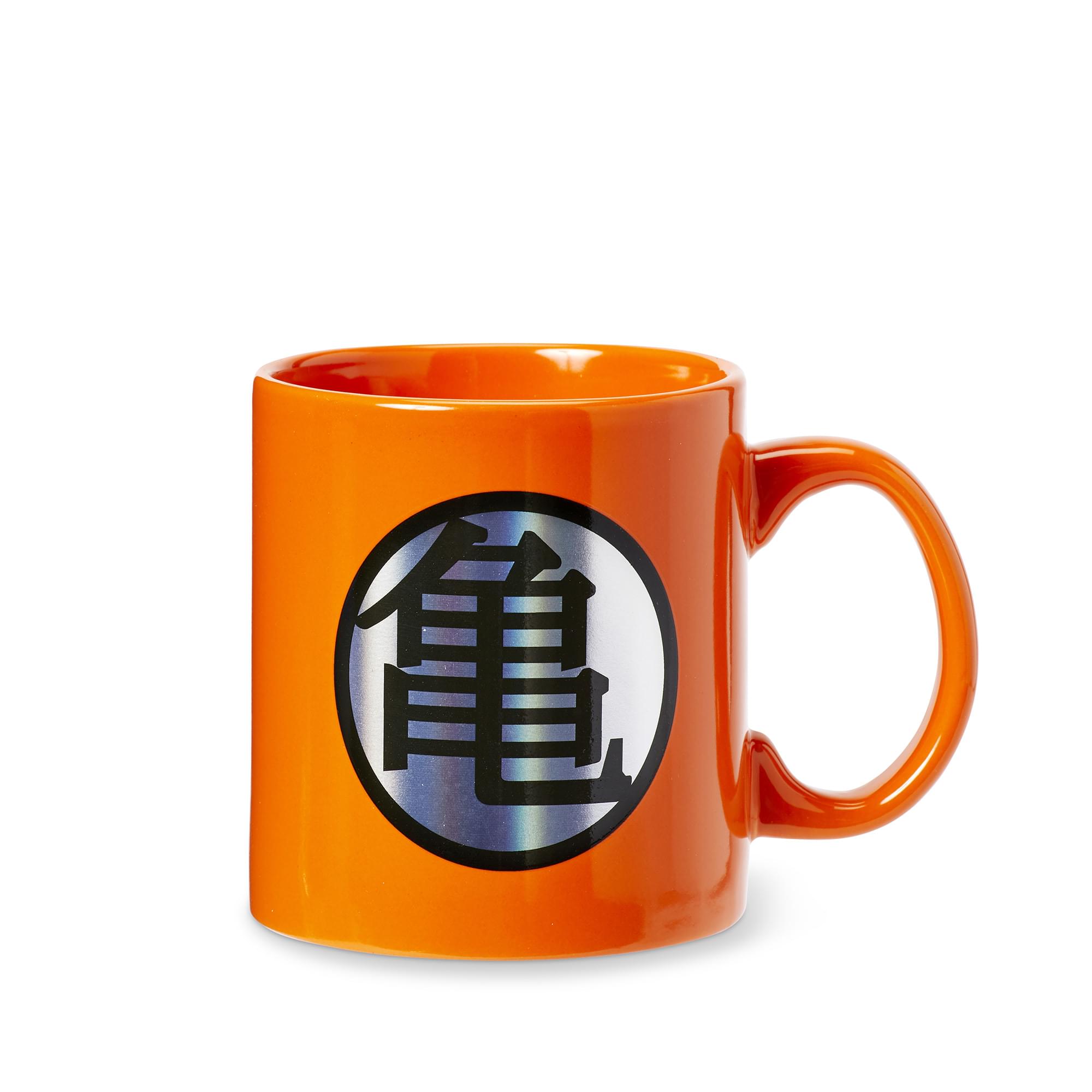 Dragon Ball Z Kame Kanji & Logo Orange Ceramic Mug , Large Cup Holds 20 Ounces