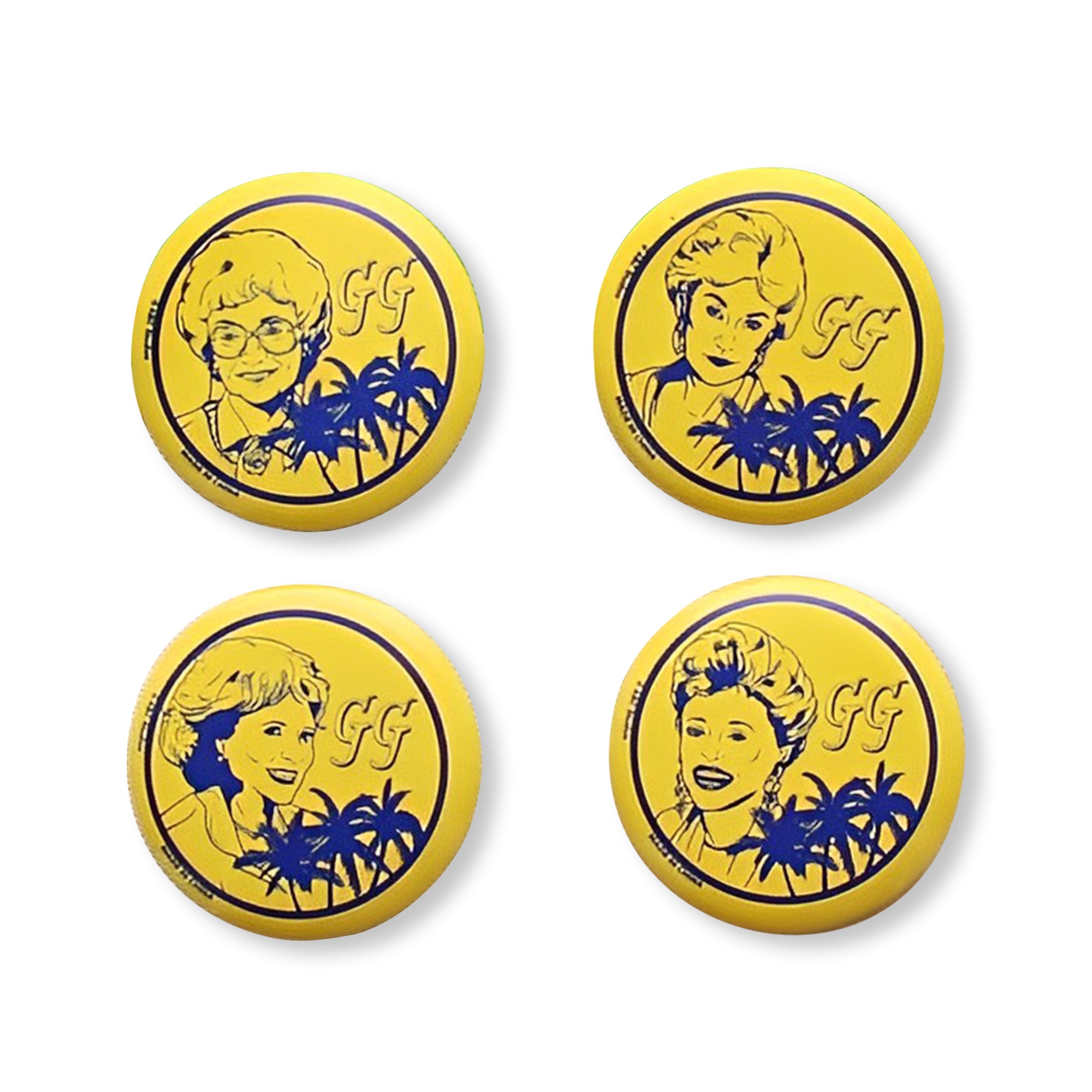 The Golden Girls Button Pin Set , Exclusive Dorothy, Rose, Blanche & Sophia Pins