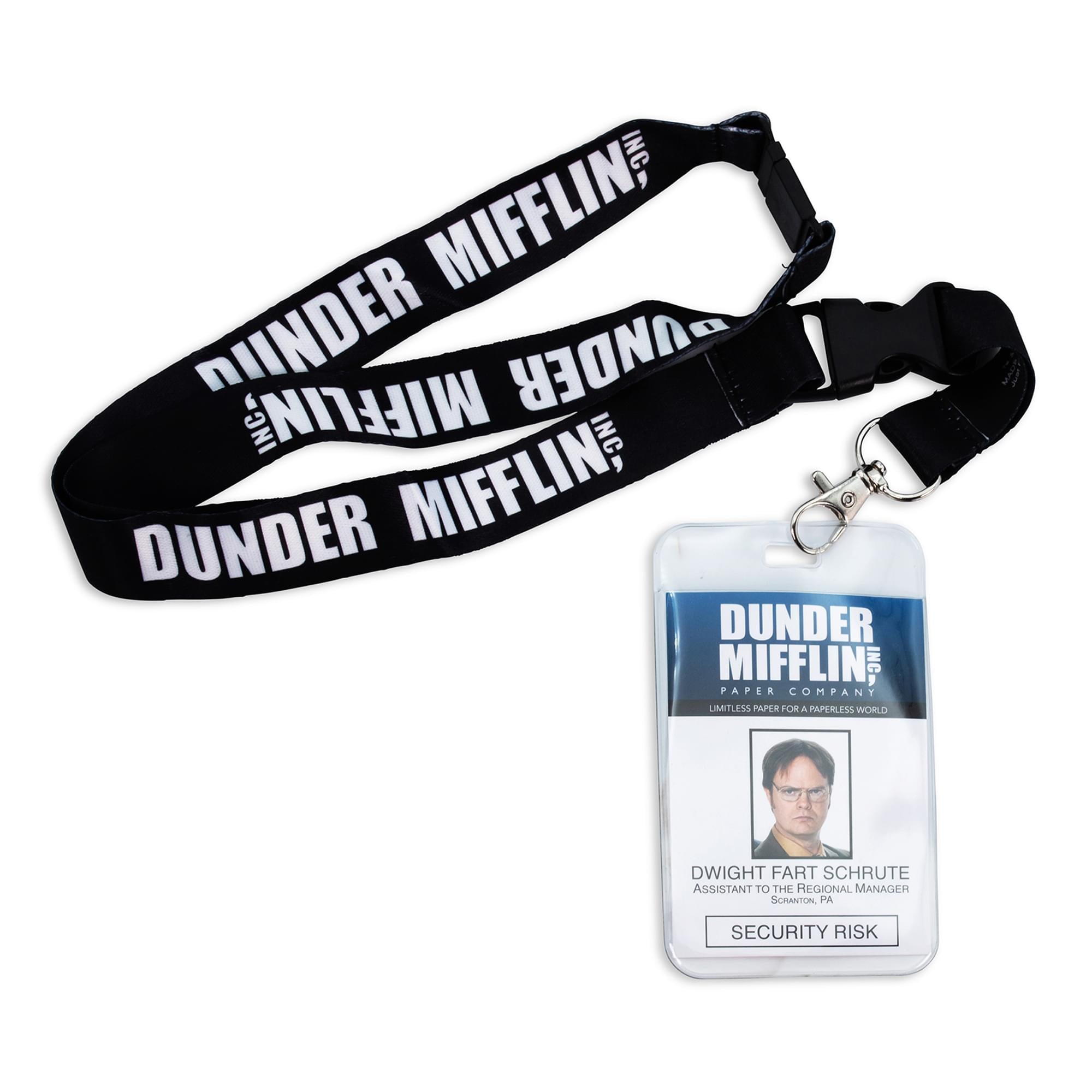 The Office Dunder Mifflin 22 Lanyard With Dwight Schrute ID Card