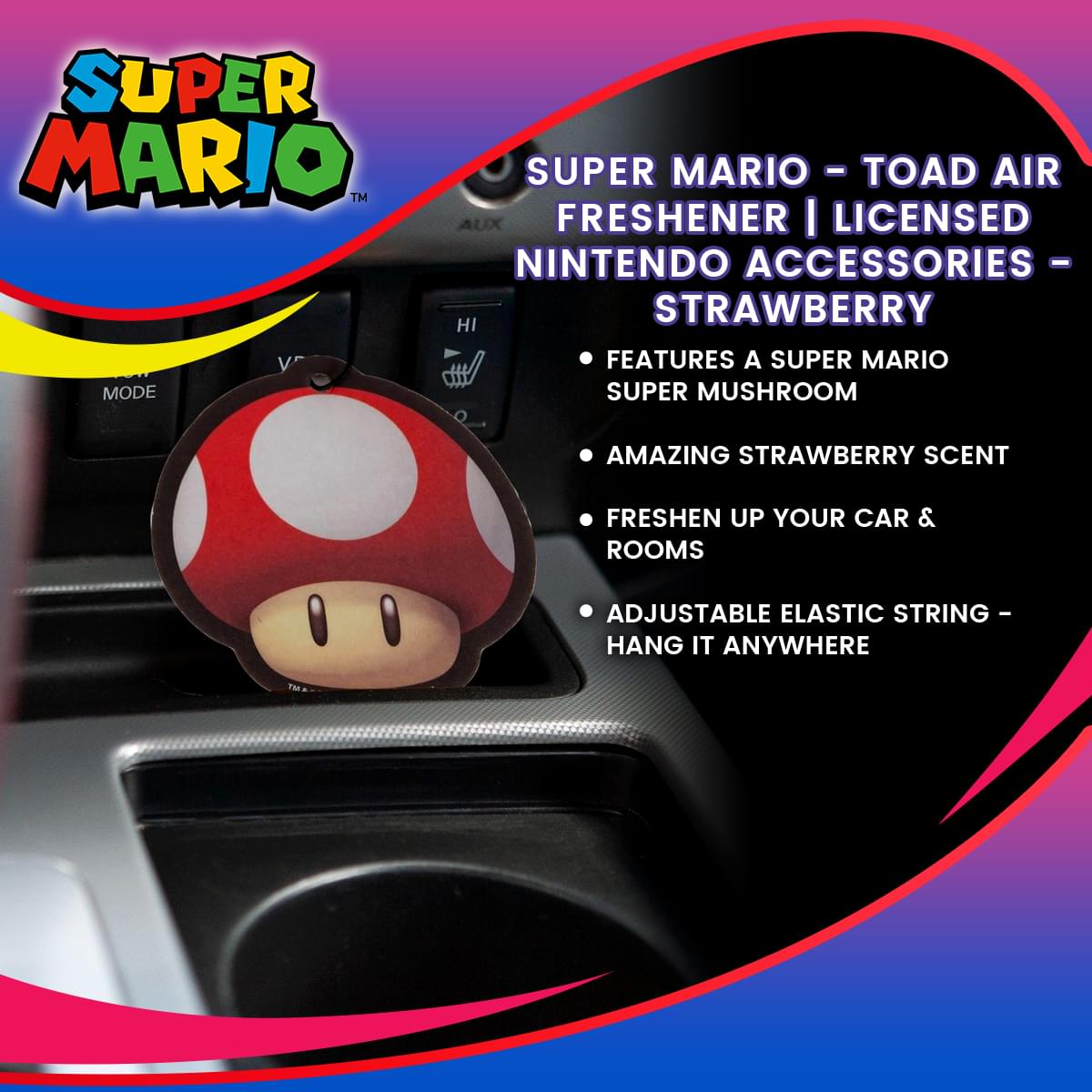 Nintendo - Super Mario Air Freshener - Toad | Free Shipping - Toynk Toys