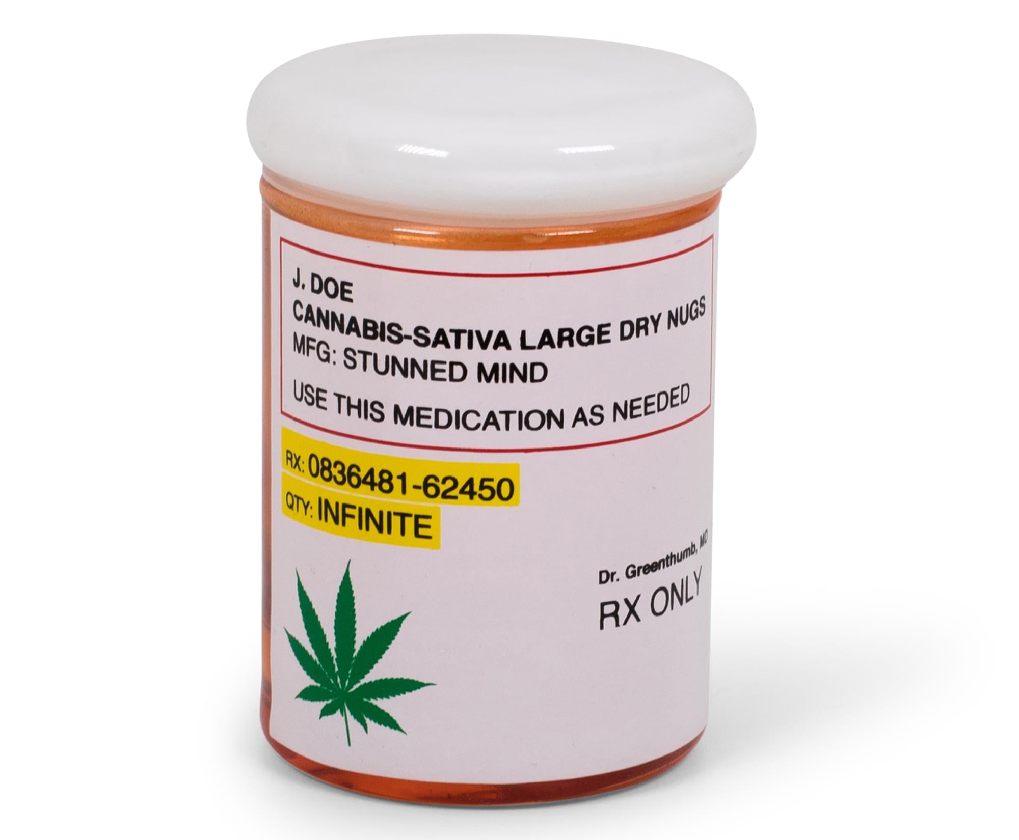 Prescription Marijuana Stash Jar , Holds 3 Ounces