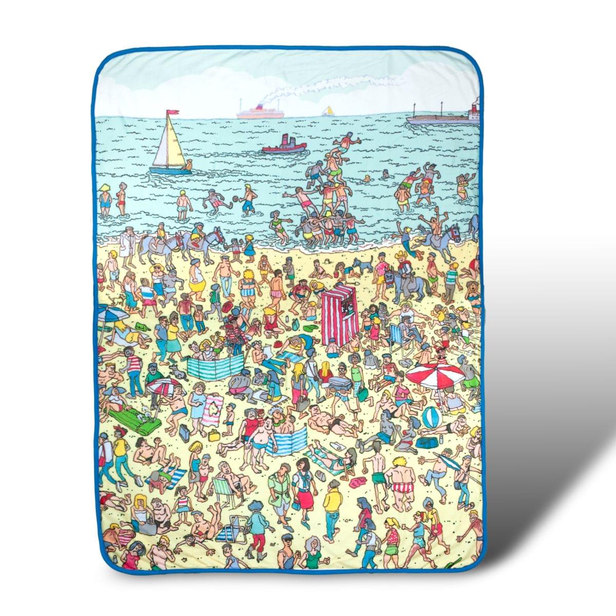 Where's Waldo On The Beach Lightweight Fleece Throw Blanket , 45 X 60 Inches