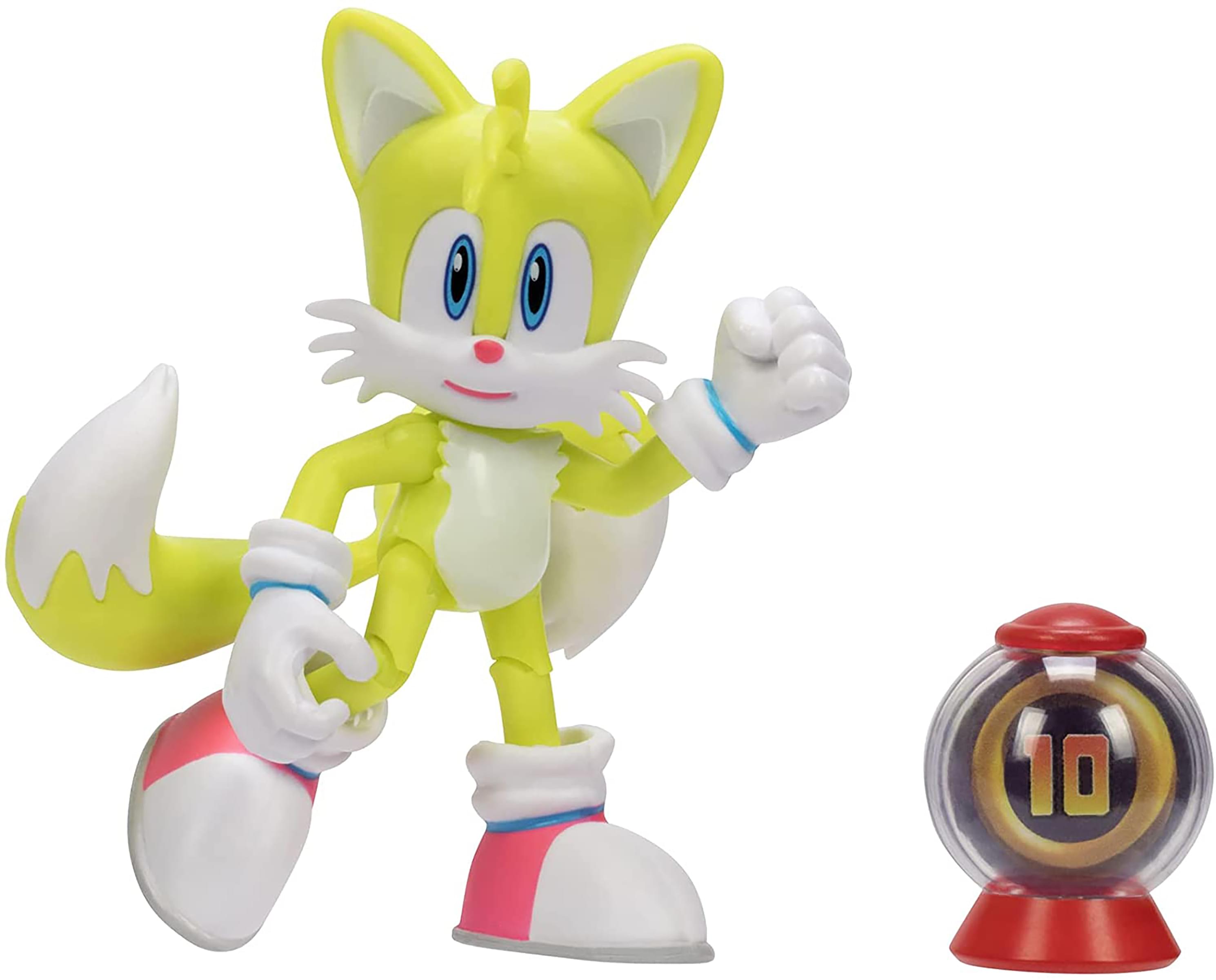 Sonic The Hedgehog 4 Inch Figure , Modern Tails With Ring Item Box