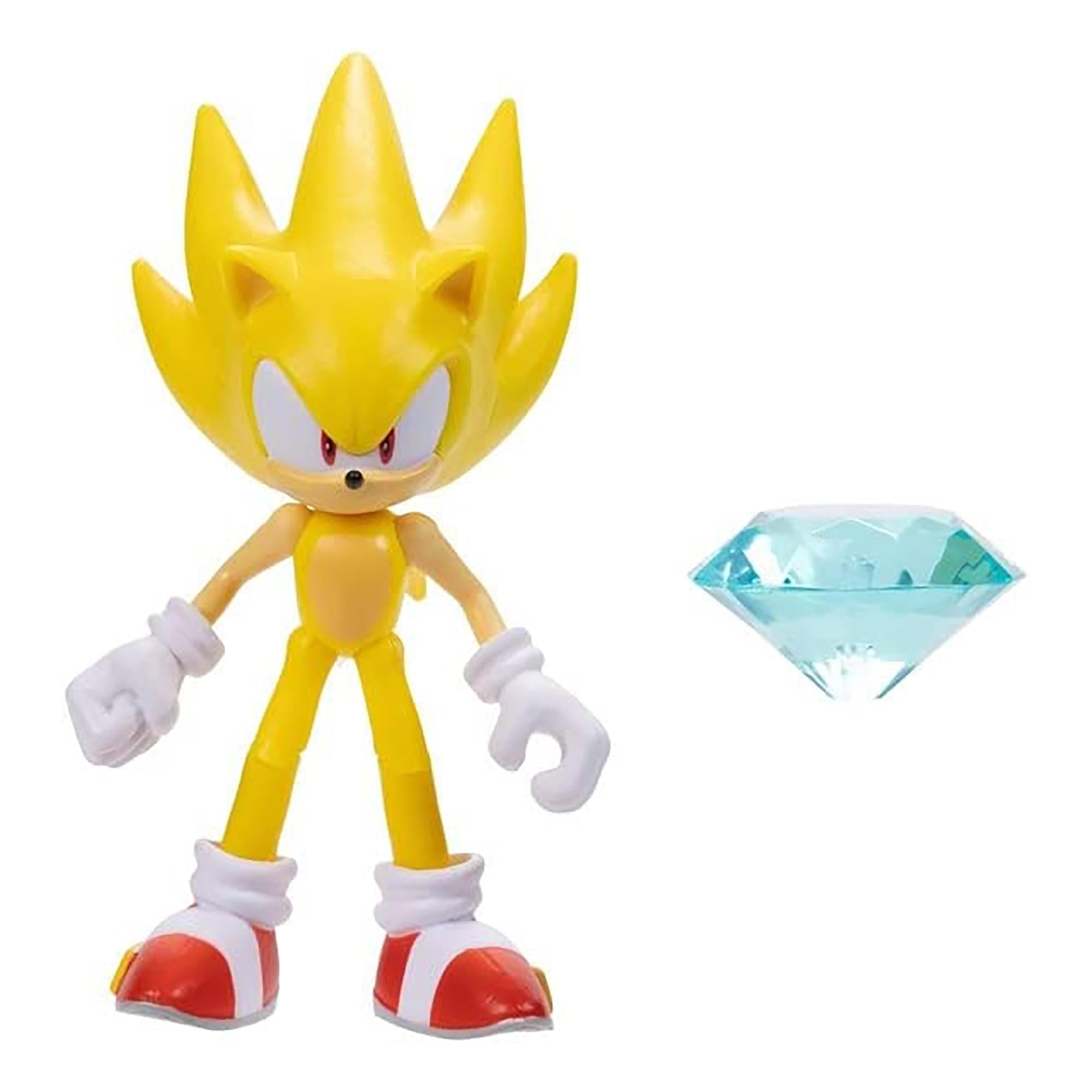Sonic The Hedgehog 4 Inch Figure , Super Sonic (Modern) With Chaos Emerald