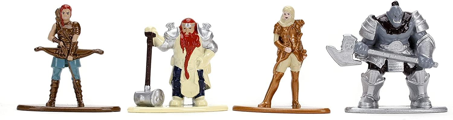 Dungeons & Dragons Nano Metalfigs Starter Pack B , 4 Die-Cast Metal Figures