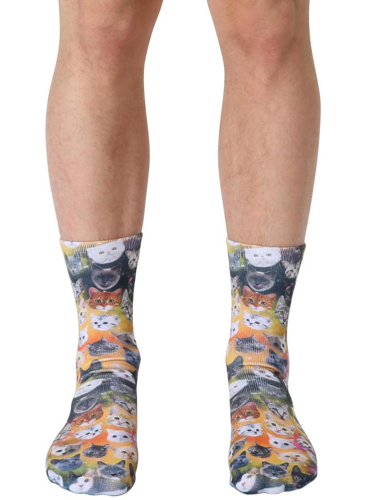 Living Royal Photo Print Crew Socks: Galaxy Kitty