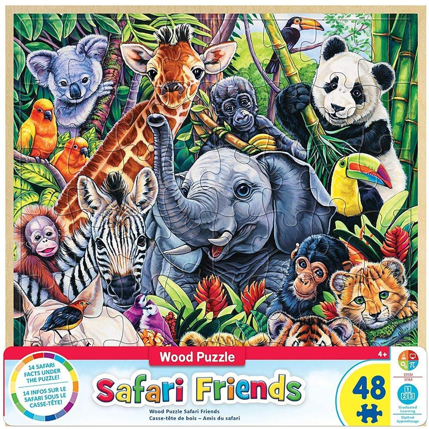 Safari Friends 48 Piece Real Wood Jigsaw Puzzle