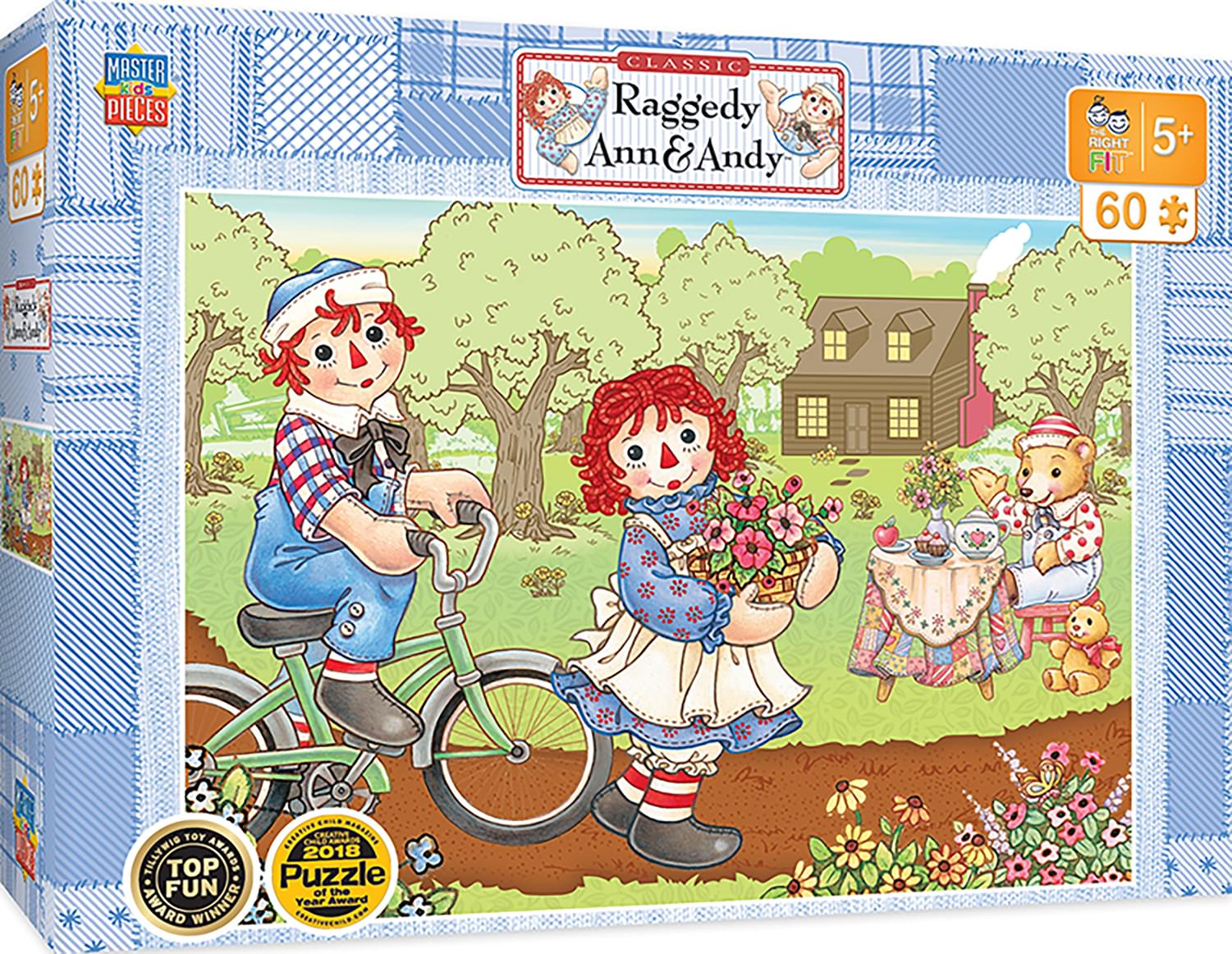 Raggedy Ann & Andy Bike Ride 60 Piece Jigsaw Puzzle