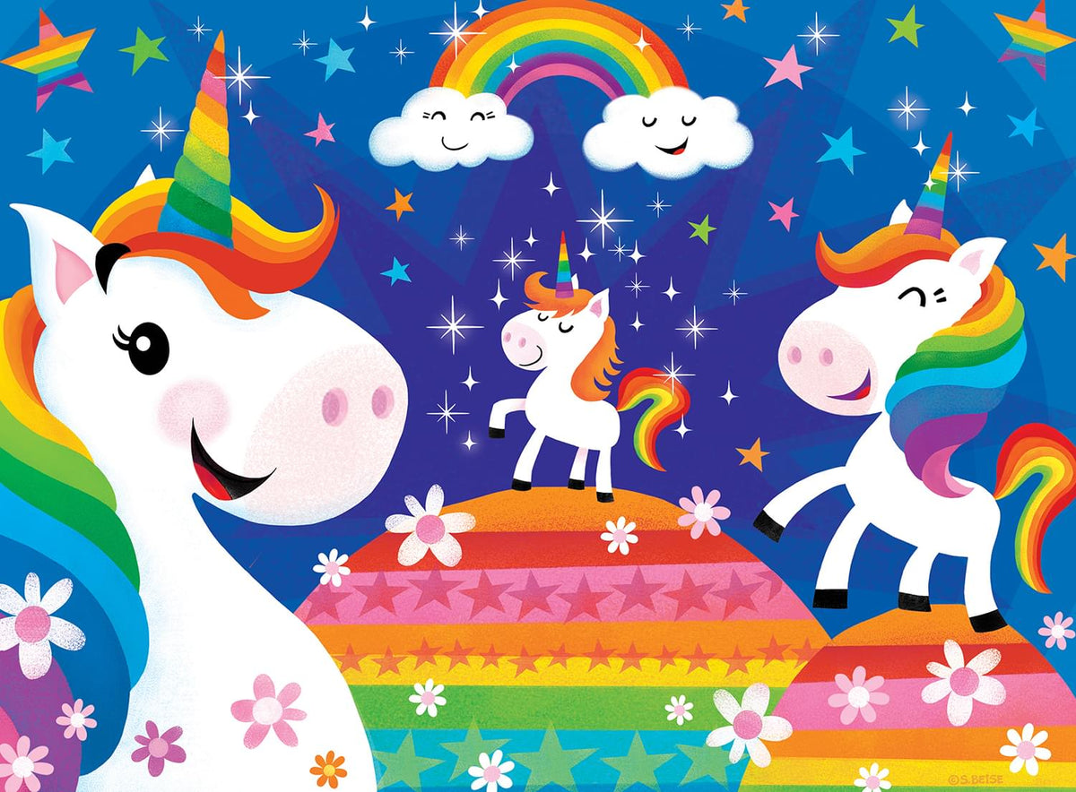 lil puzzlers rainbow unicorns 24 piece jigsaw puzzle