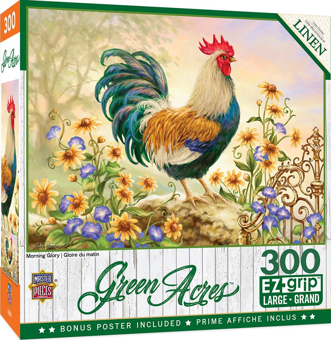 Morning Glory Rooster 300 Piece Large EZ Grip Jigsaw Puzzle