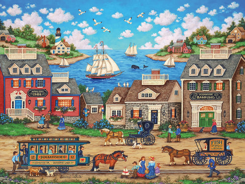 Oceanside Trolley 550 Piece Jigsaw Puzzle | Free Shipping