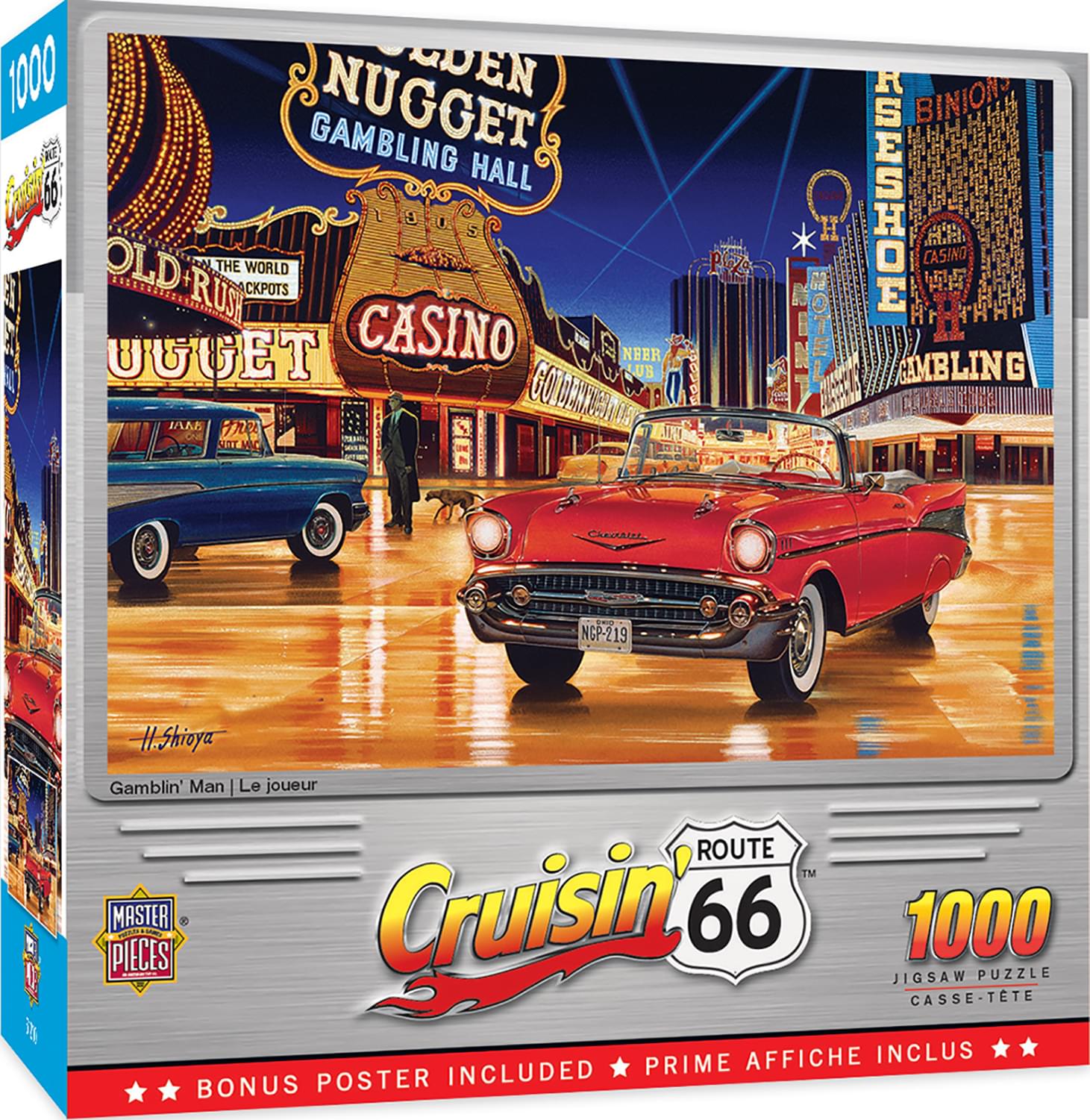 Cruisin Route 66 Gamblin Man 1000 Piece Jigsaw Puzzle Free Shipping Toynk Toys