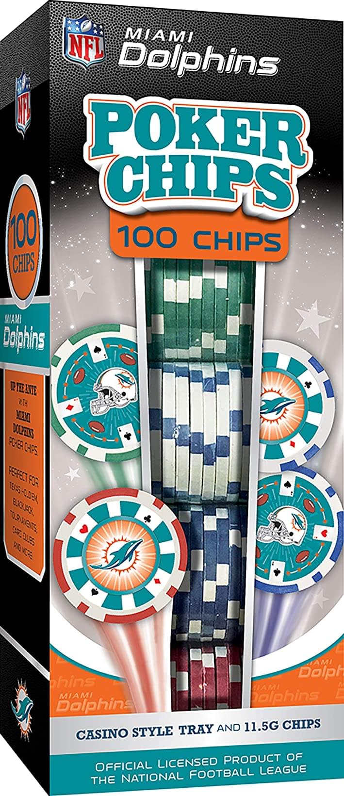 Miami Dolphins NFL 100-Piece Poker Chips