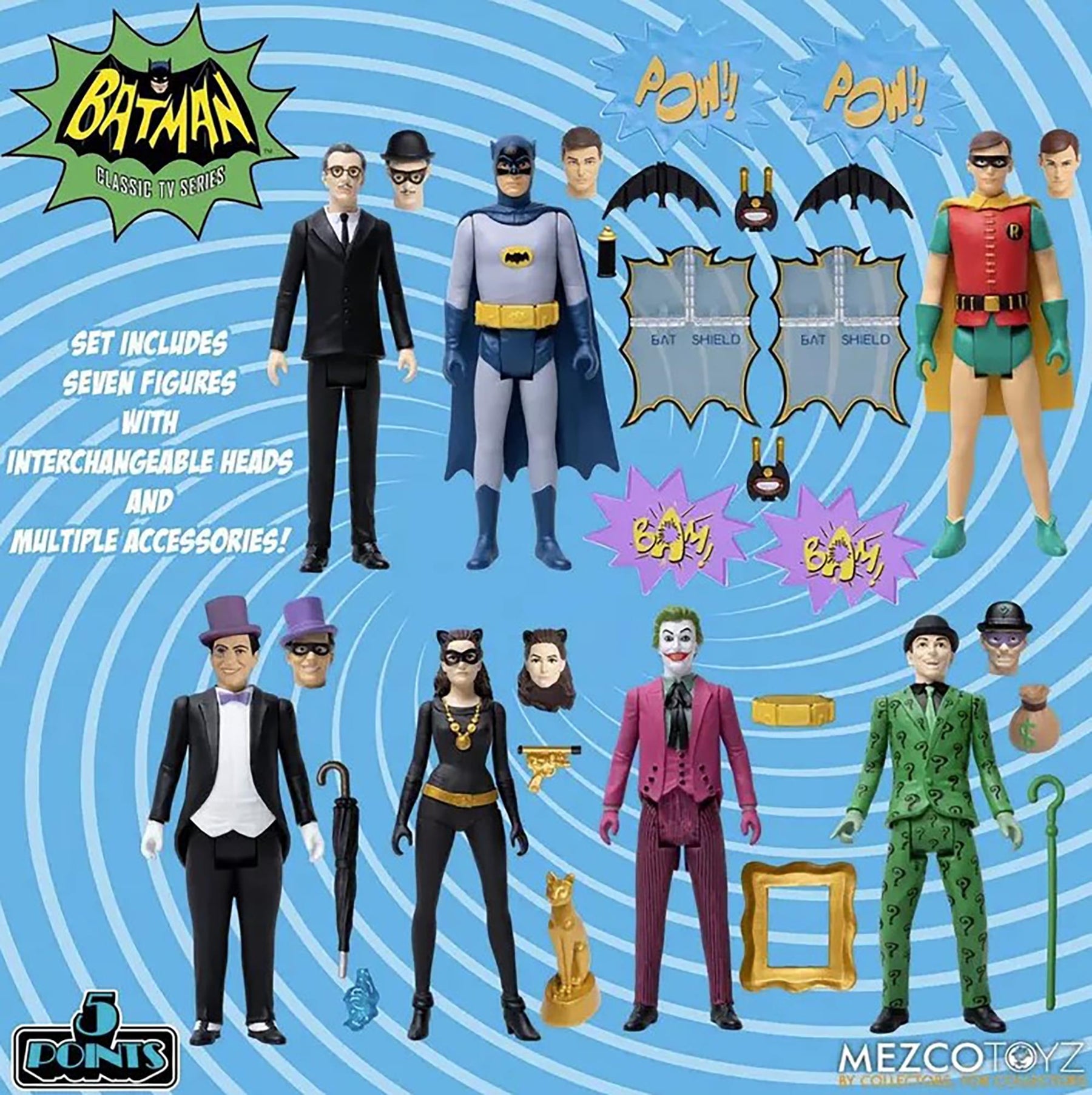 Batman (1966) 5 Points Deluxe Figure Boxed Set | Free Shipping