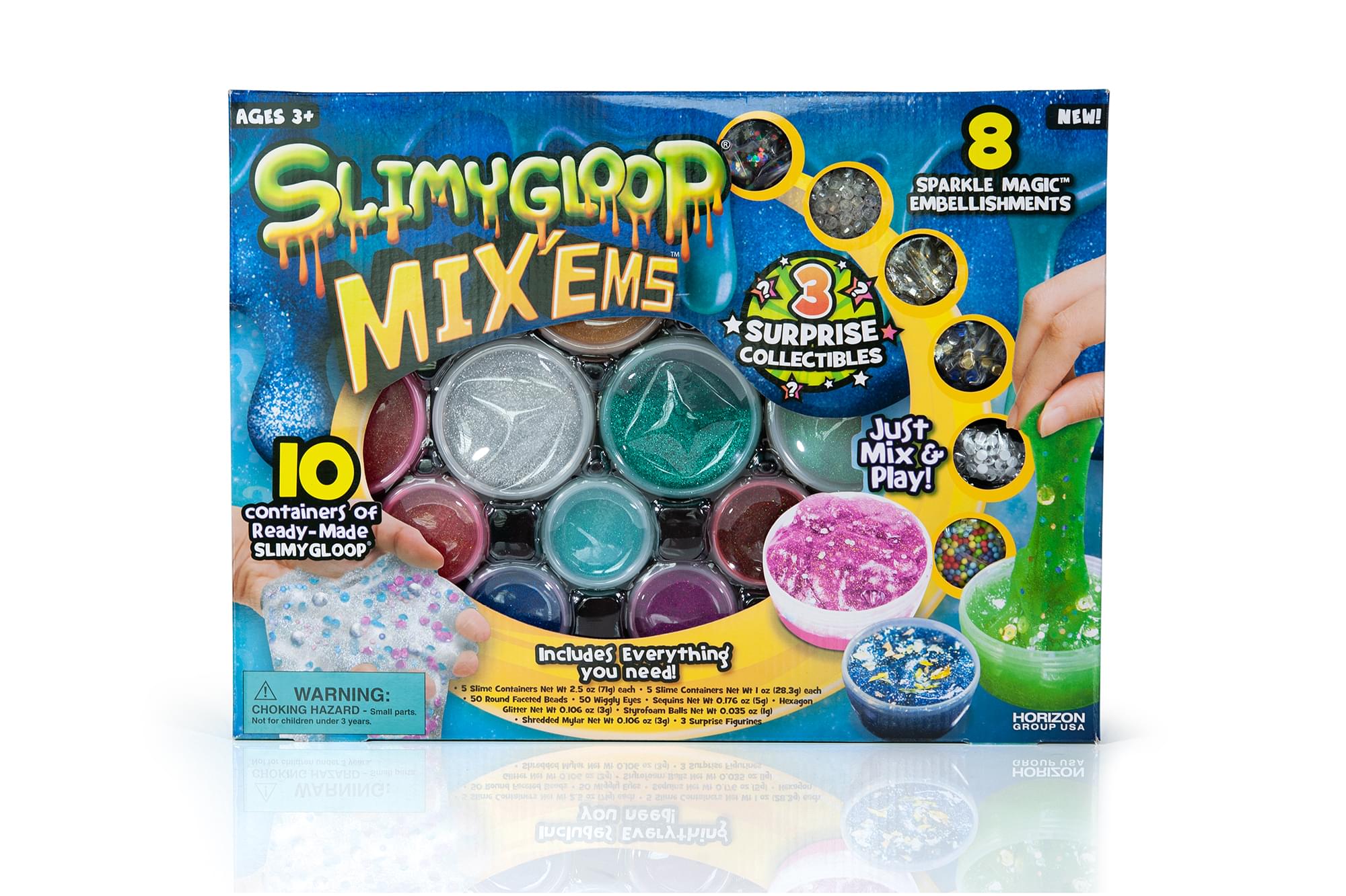 Slimygloop Mix'Ems DIY Slime Kit For Kids , Includes 10 Slime Colors & 8 Mix-Ins