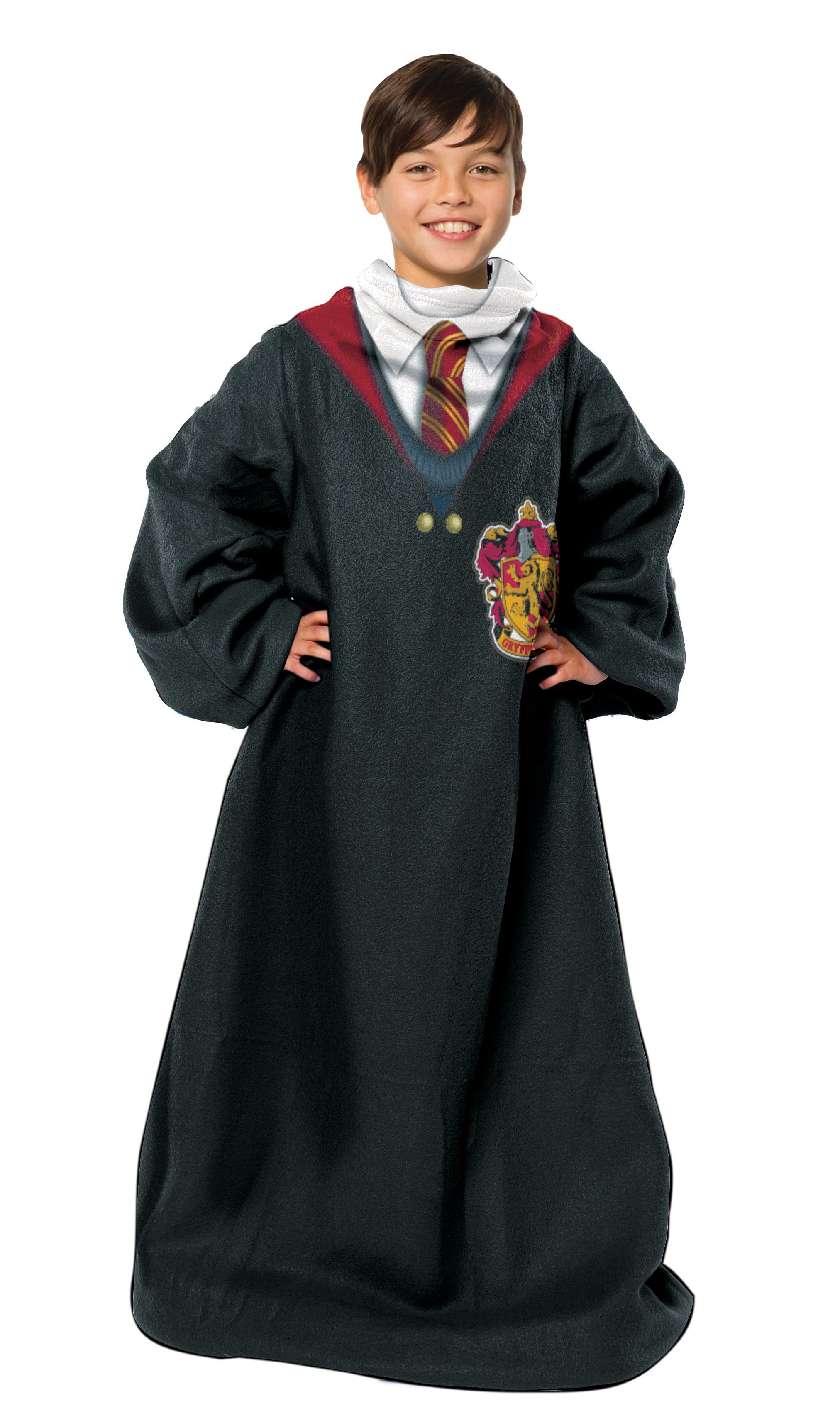 Harry Potter First Years Kids Silk Touch Comfy Throw With Sleeves