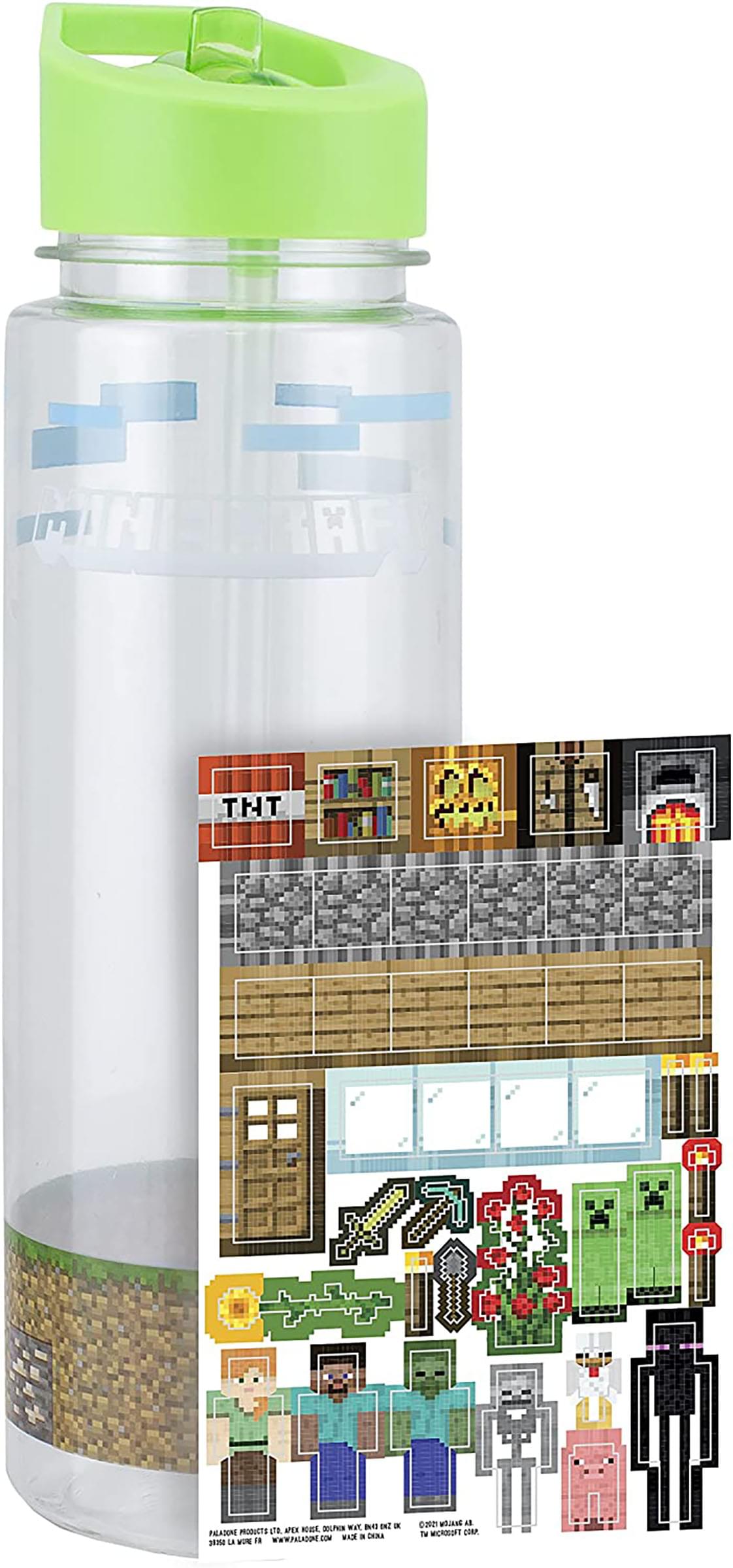 Minecraft 21 Ounce Plastic Water Bottle And Stickers