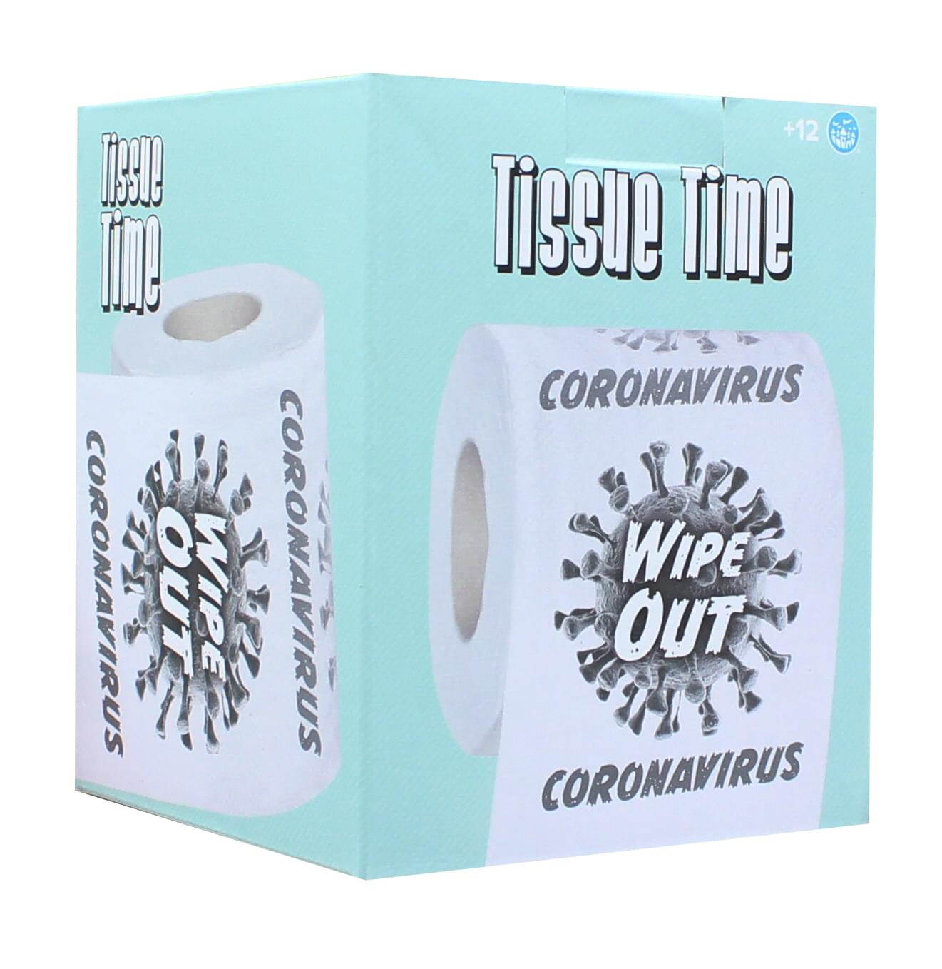 Tissue Time Wipe Out Coronavirus Novelty Toilet Paper , One Roll