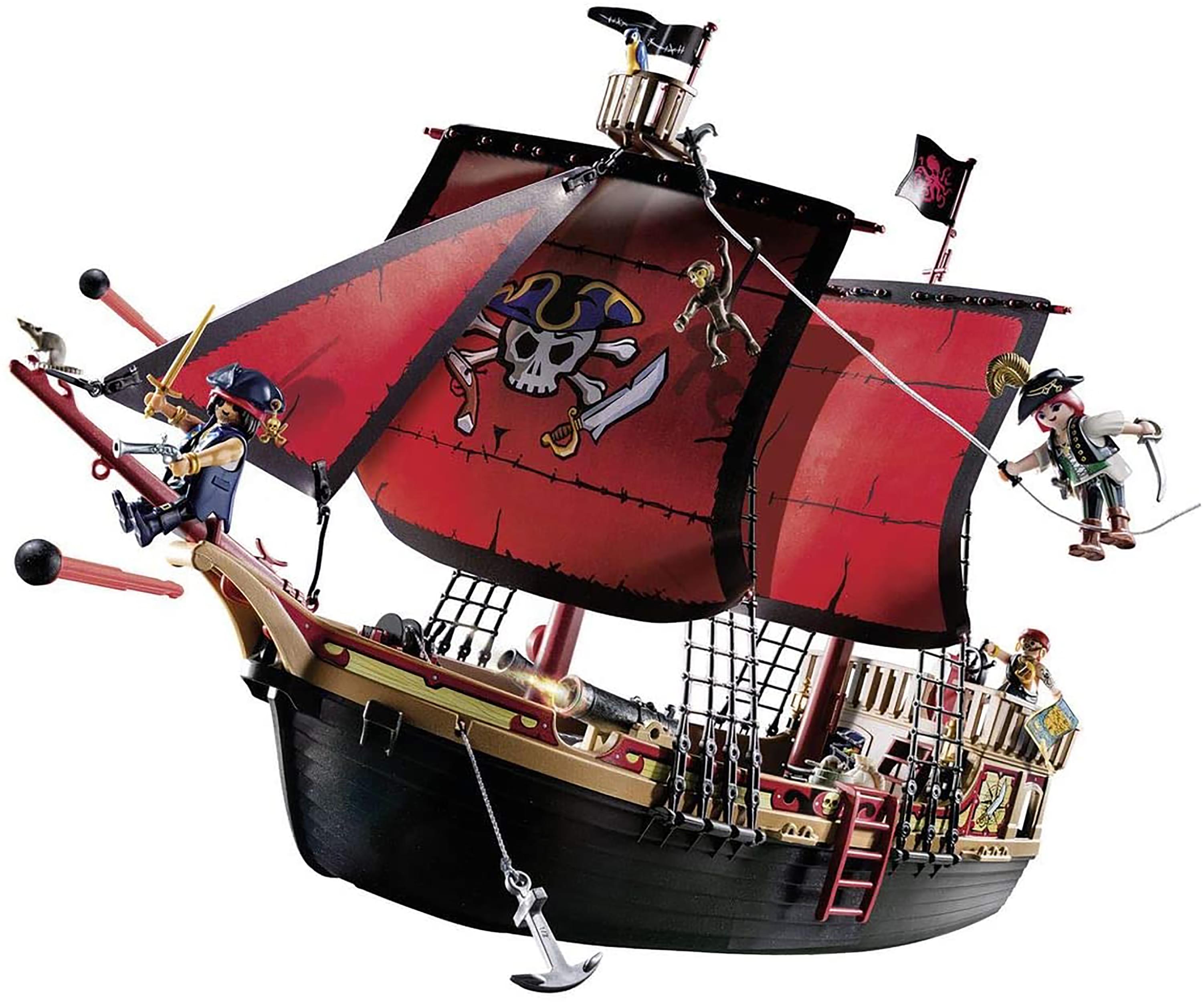 Playmobil Pirates 70411 Skull Pirate Ship 132 Piece Set