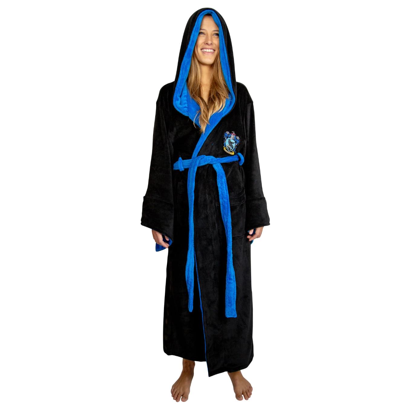 Harry Potter Ravenclaw Hooded Bathrobe For Adults , One Size Fits Most