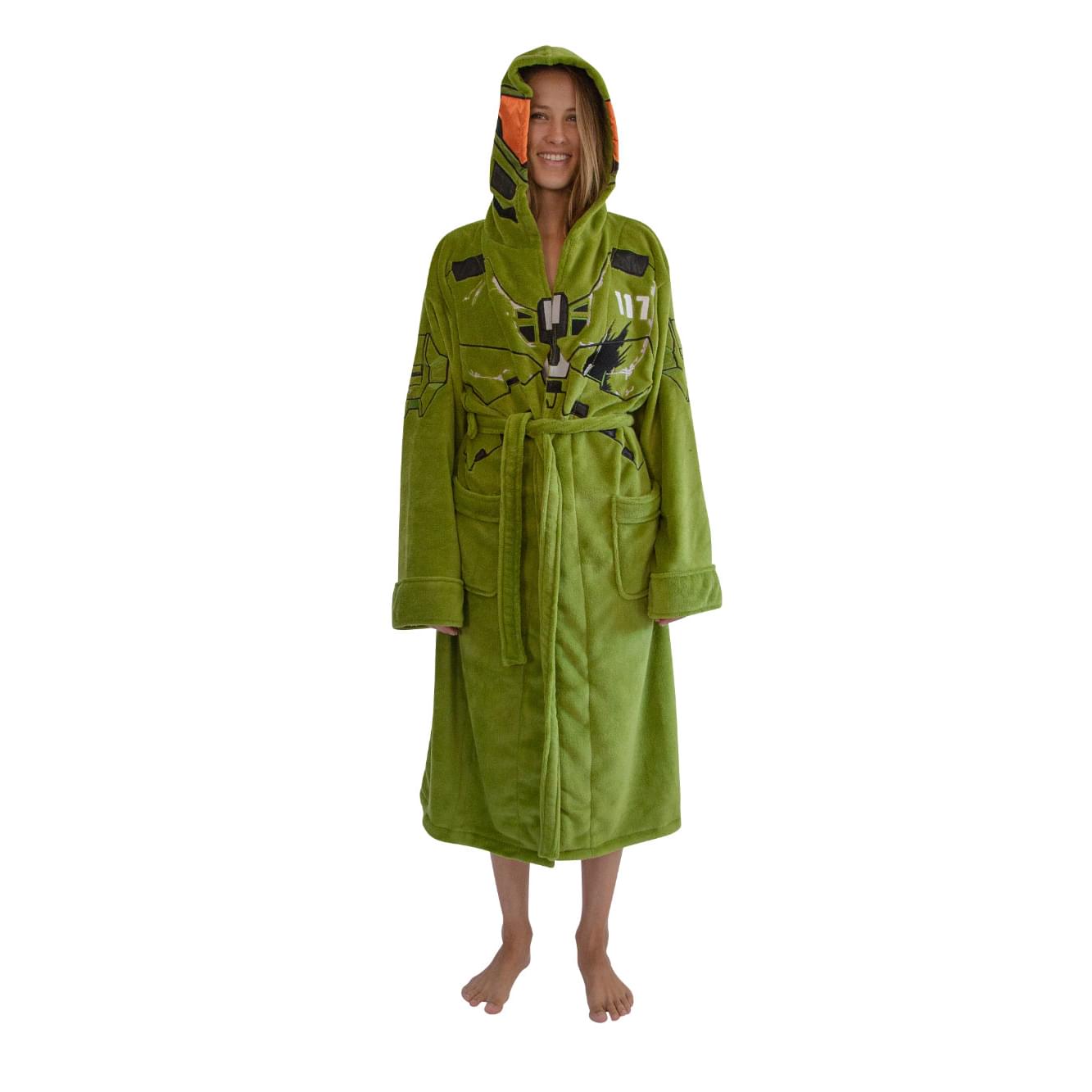 Halo Infinite Master Chief Hooded Bathrobe For Adults , One Size Fits Most