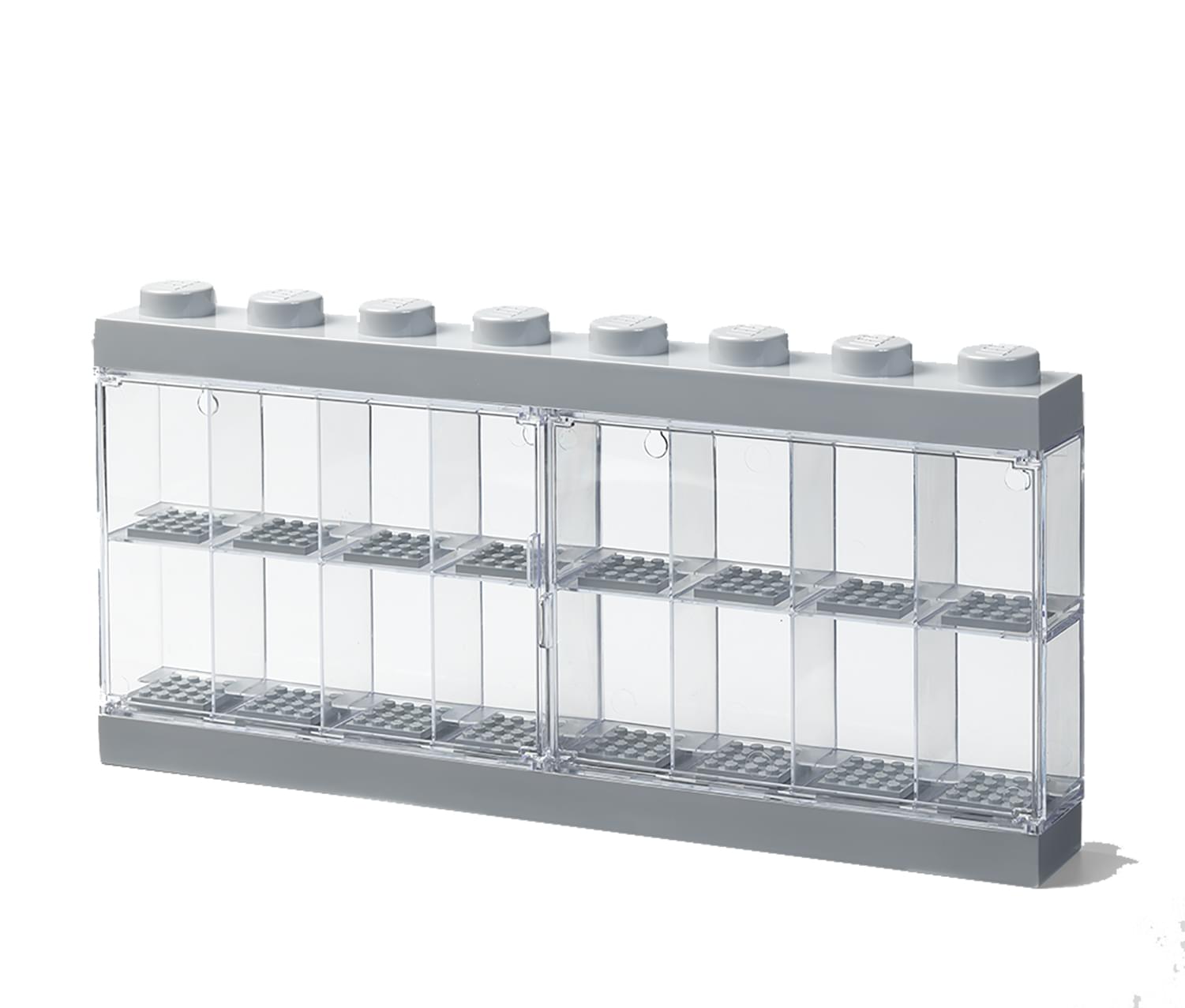 LEGO Minifigure 16 Compartment Display Case , Grey