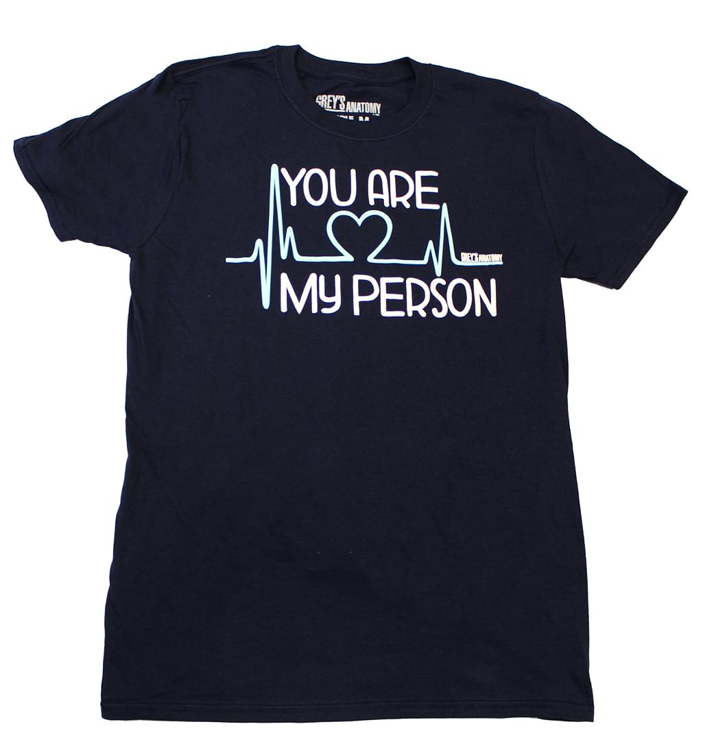 Greys Anatomy You Are My Person Adult Navy T-Shirt