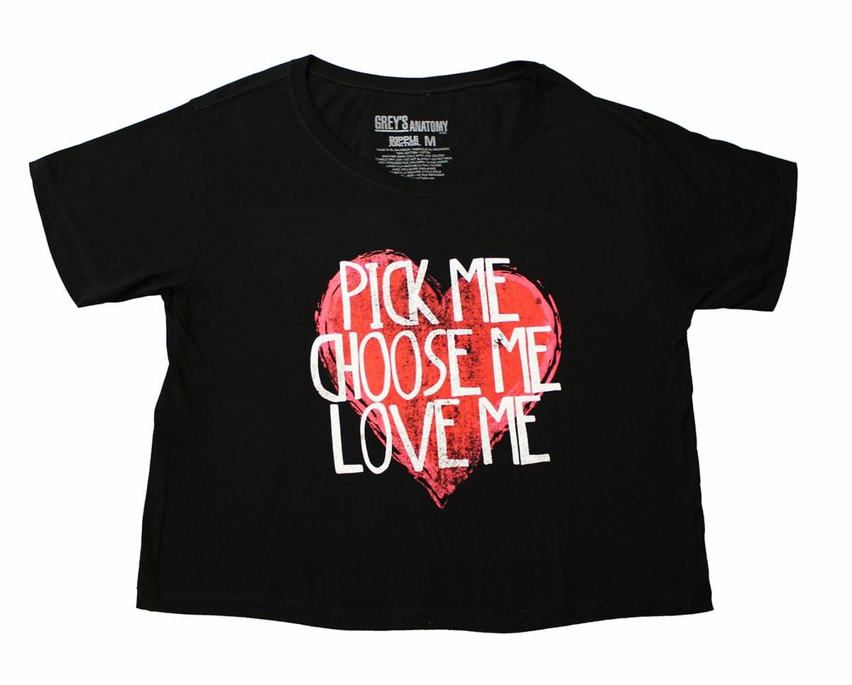 Greys Anatomy Pick Me Women's Black Crop Top