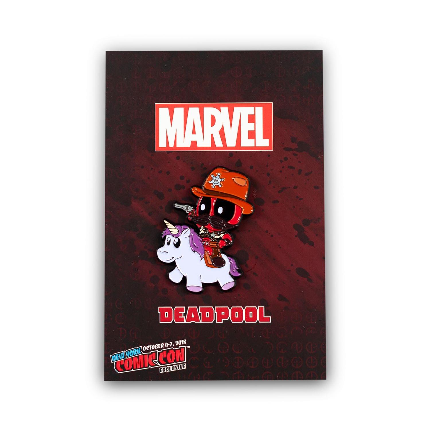 Marvel Deadpool Enamel Collector Pin , Official Sheriff Deadpool & Unicorn Pin