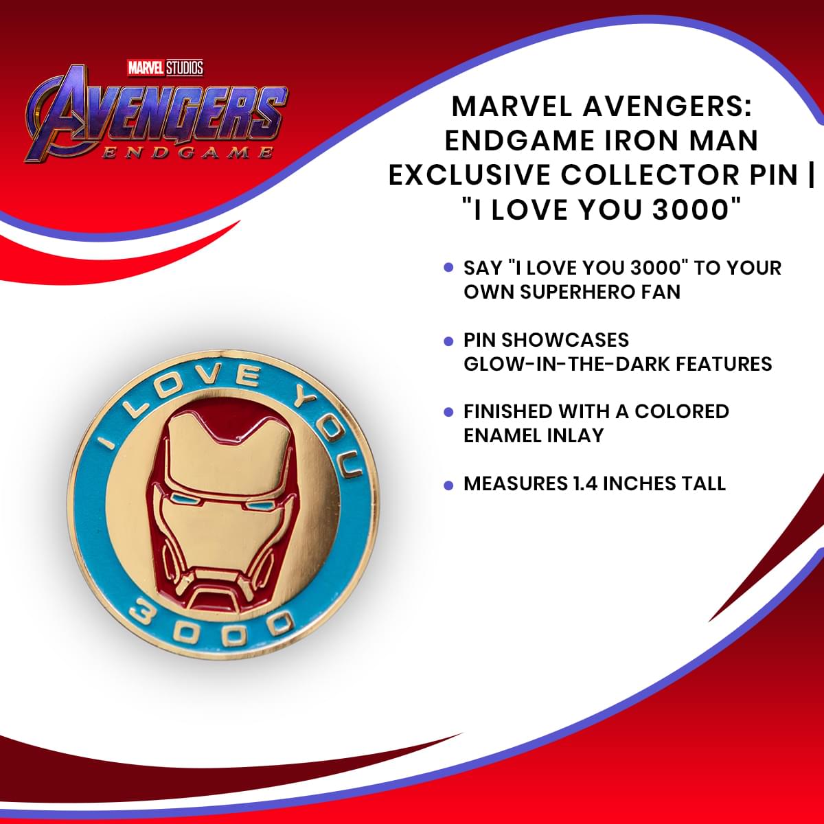 Marvel Infinity War I Love You 3000 Exclusive Enamel Pin Free Shippi Toynk Toys