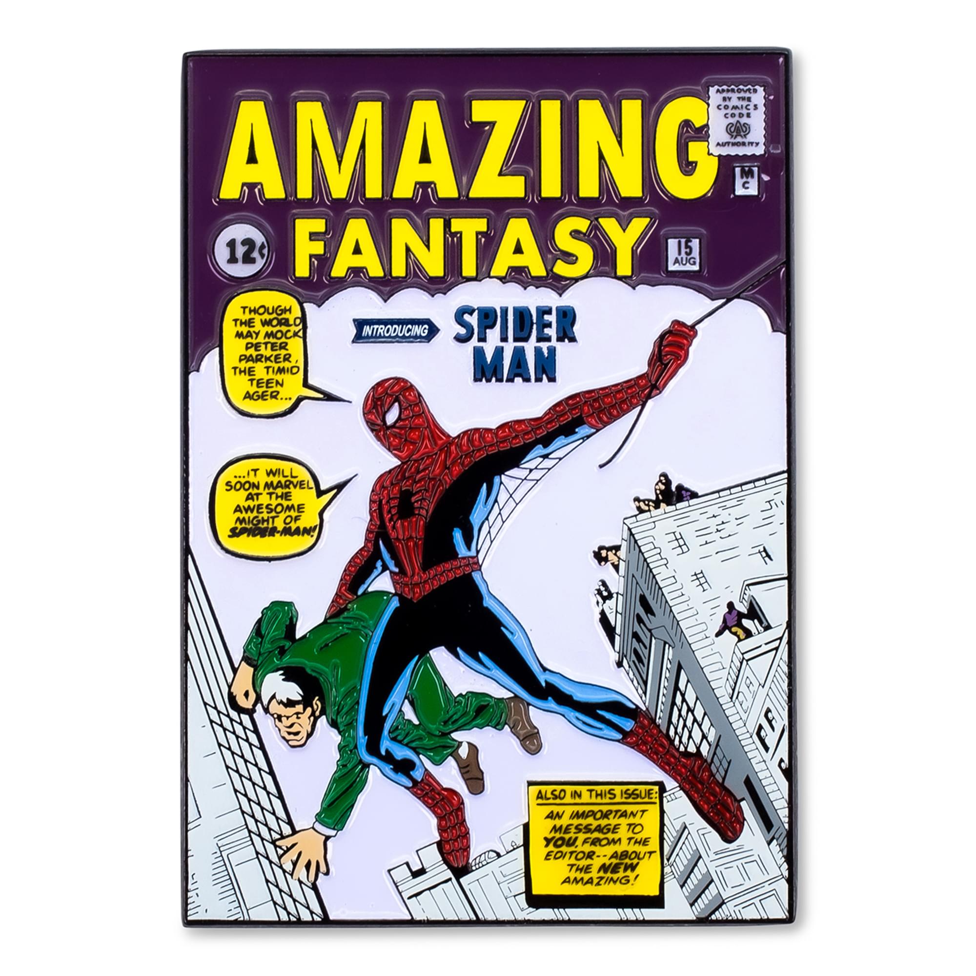 Marvel Comics Spider-Man Comic Pin , Exclusive Oversize Enamel Spider-Man Pin