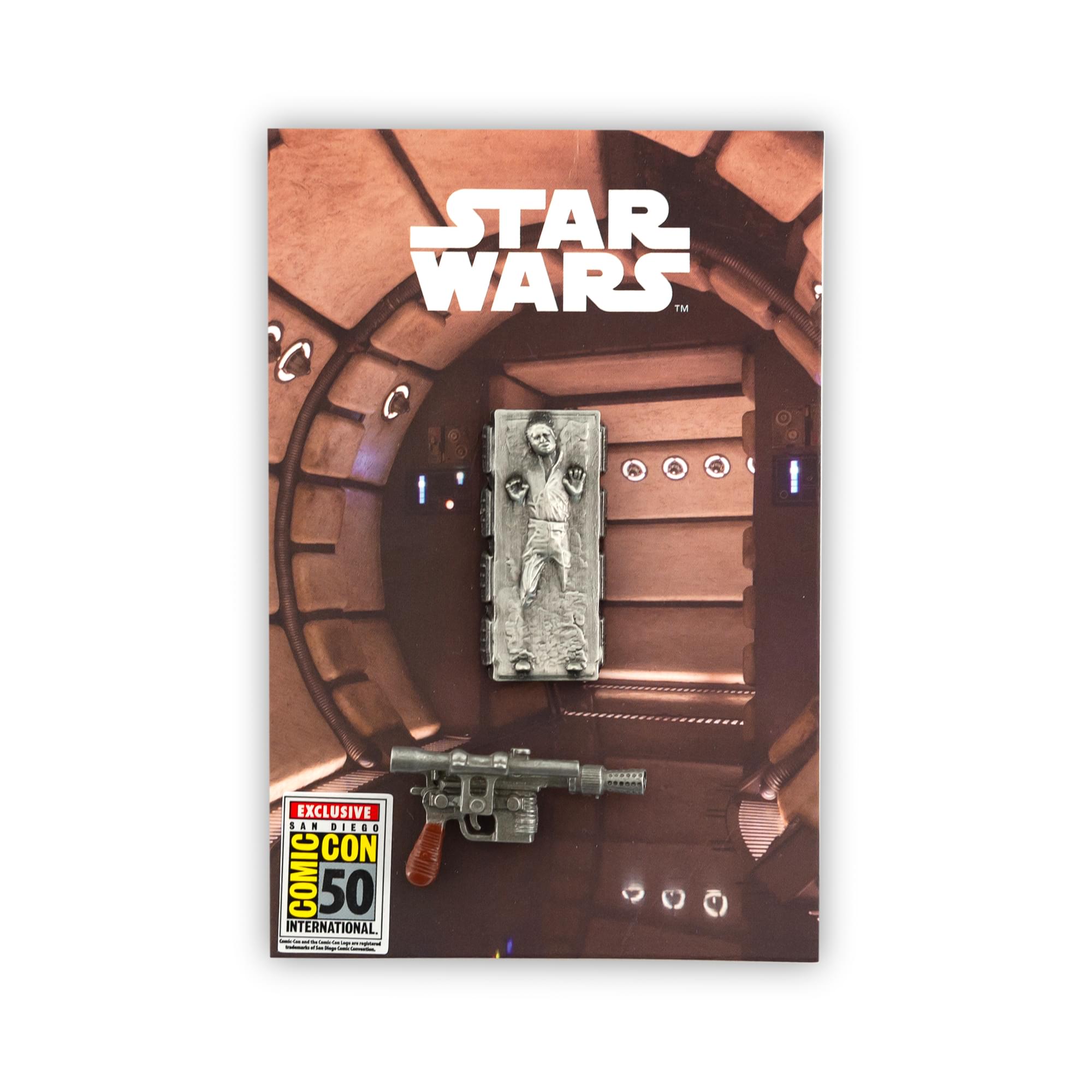 Star Wars Han Solo Carbonite & Blaster Pins , Exclusive Star Wars Collector Pins