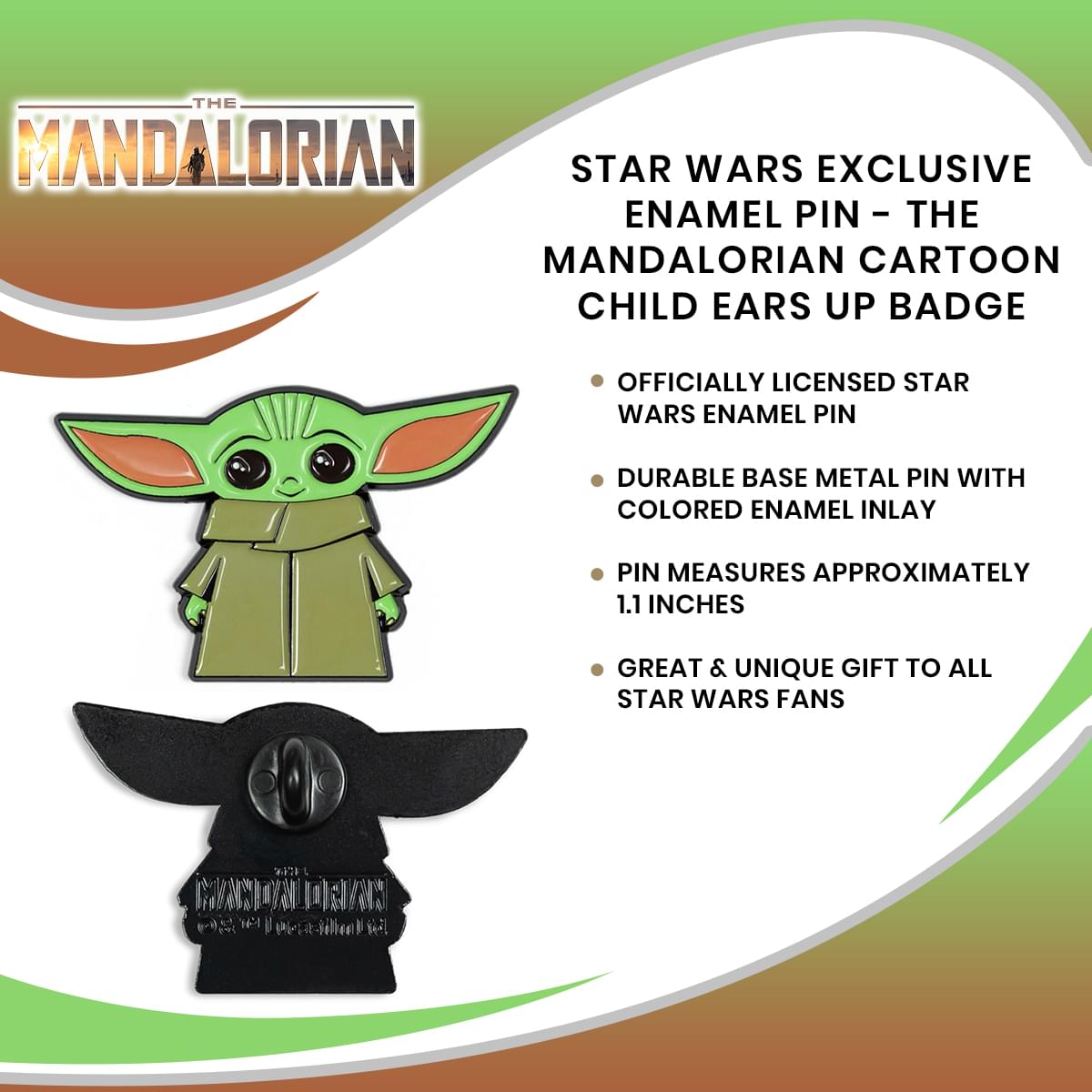 Star Wars Mandalorian Child Ears Up Exclusive Enamel Pin Free Shippi Toynk Toys