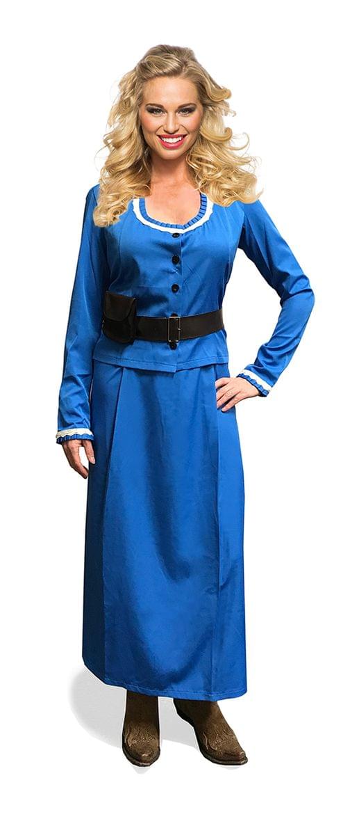 Women's Western Vintage Edwardian Steampunk Costume Dress , Blue