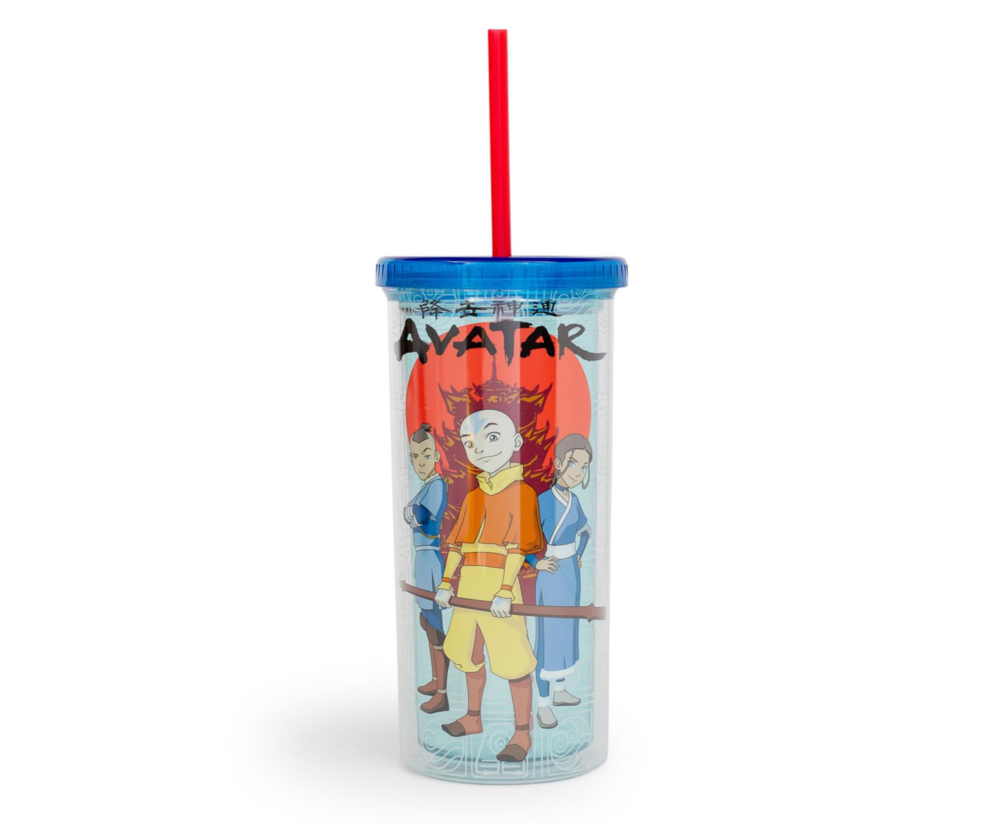 Avatar: The Last Airbender Trio Carnival Cup With Lid And Straw , 20 Ounces