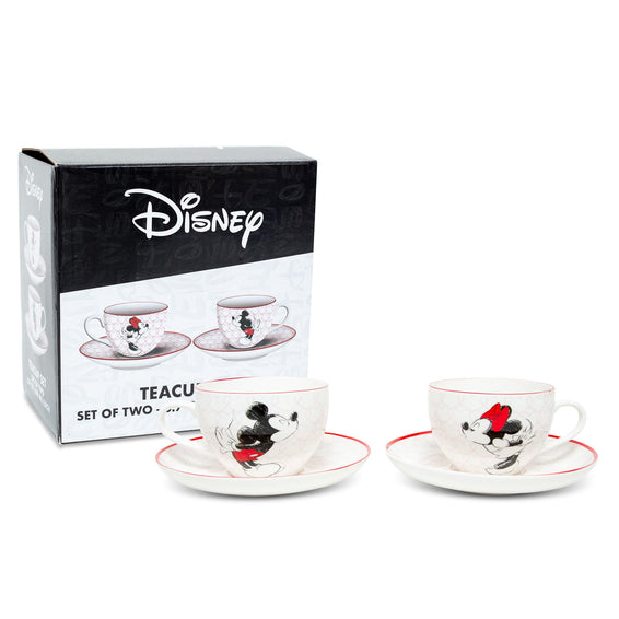 Disney Mickey and Minnie Classic Allover Faces Ceramic Mugs | Set of 2