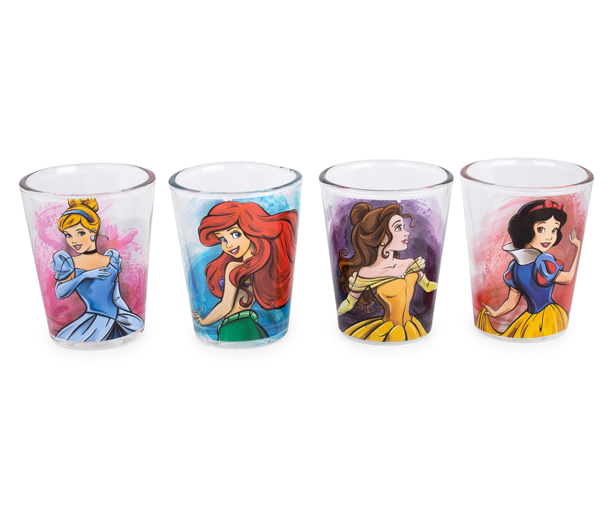 Disney Princess Portraits 2-Ounce Mini Shot Glasses , Set Of 4