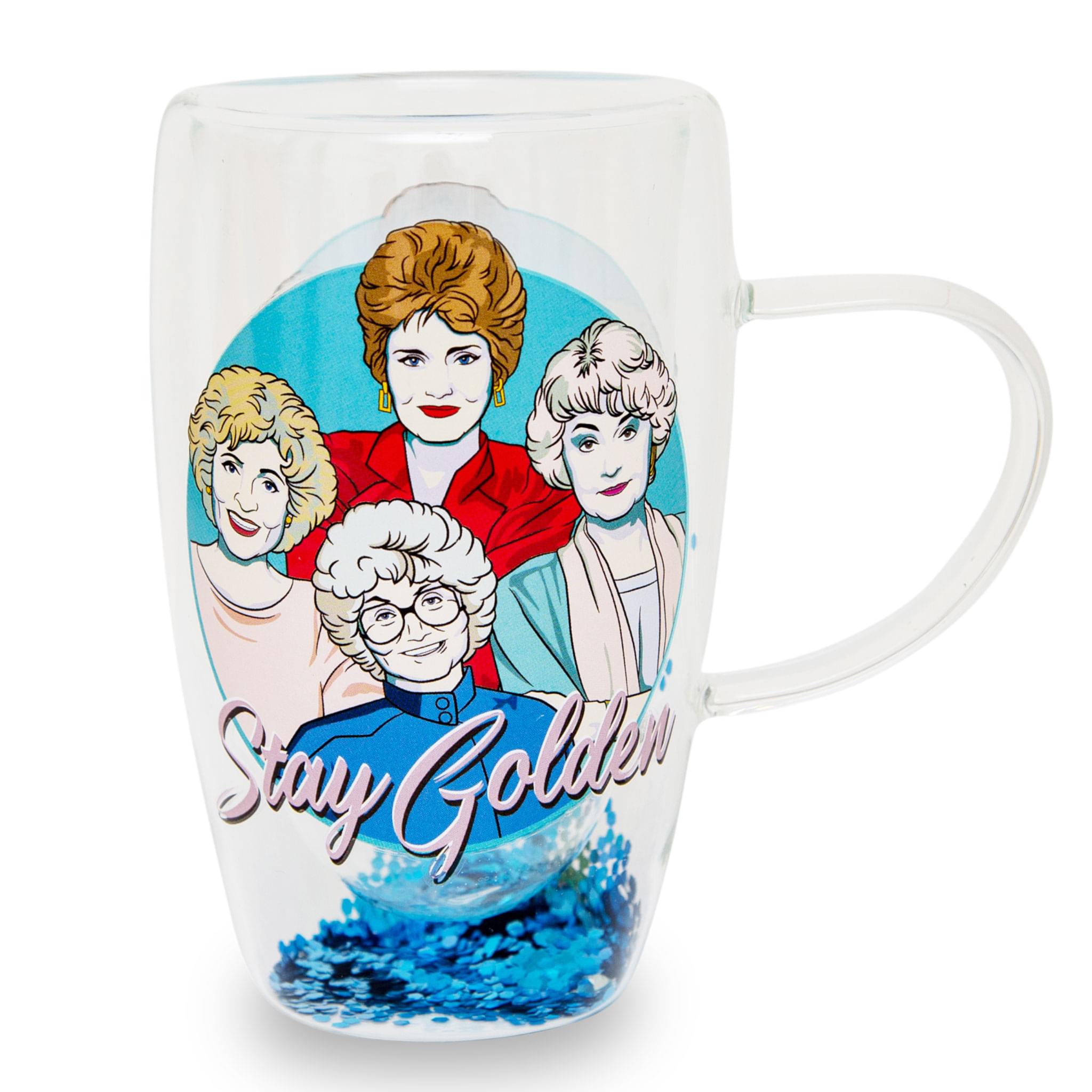 The Golden Girls Stay Golden Double-Walled Glass Mug , Holds 15 Ounces
