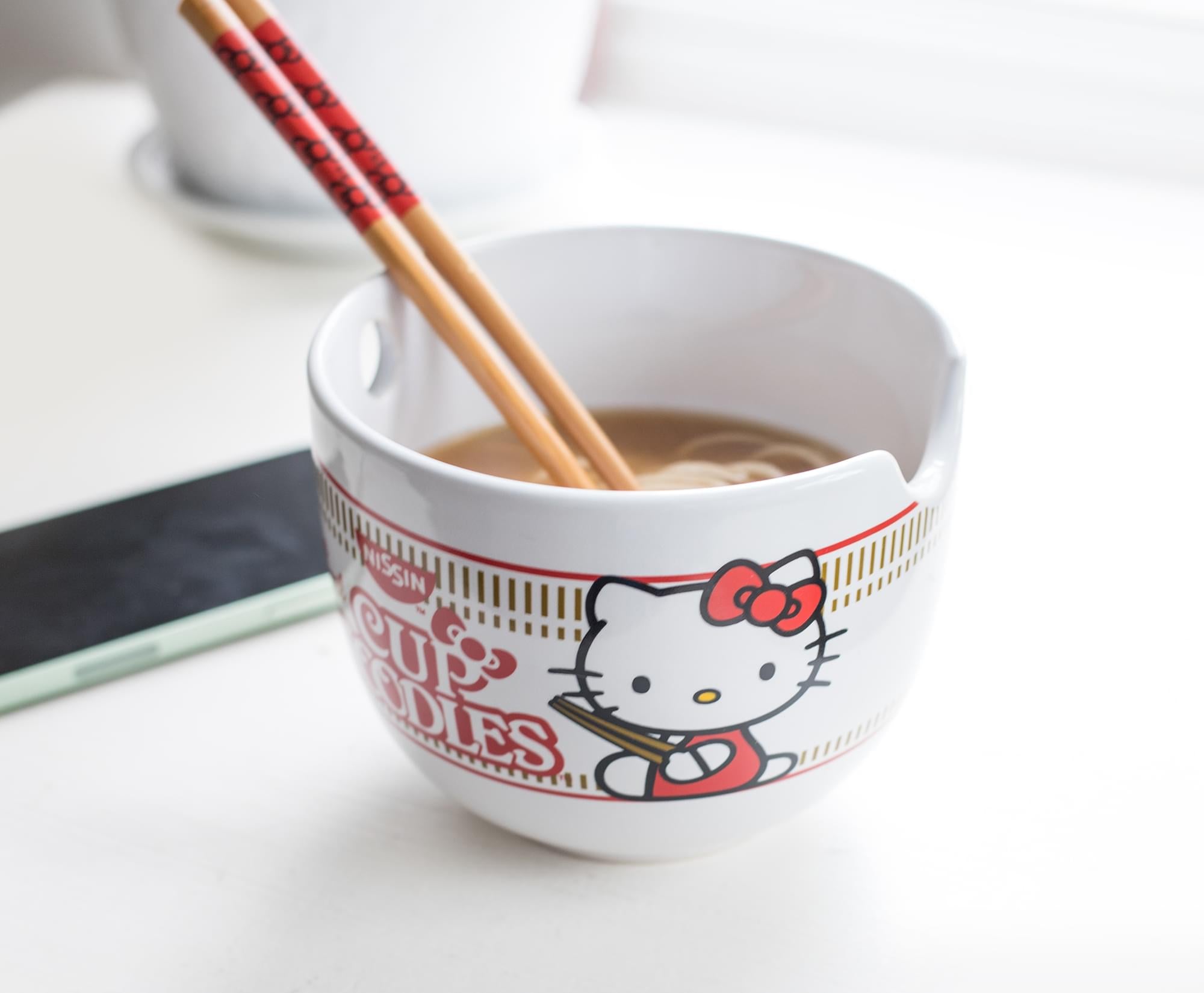 Hello Kitty Cup Noodles Ramen Bowl w/ Chopsticks | Free Shipping