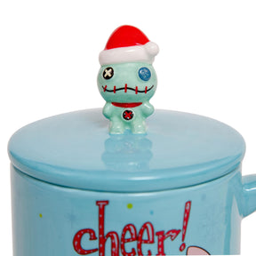 Disney Lilo & Stitch Holiday Cheer Ceramic Mug With Lid | Holds 18 Ounces