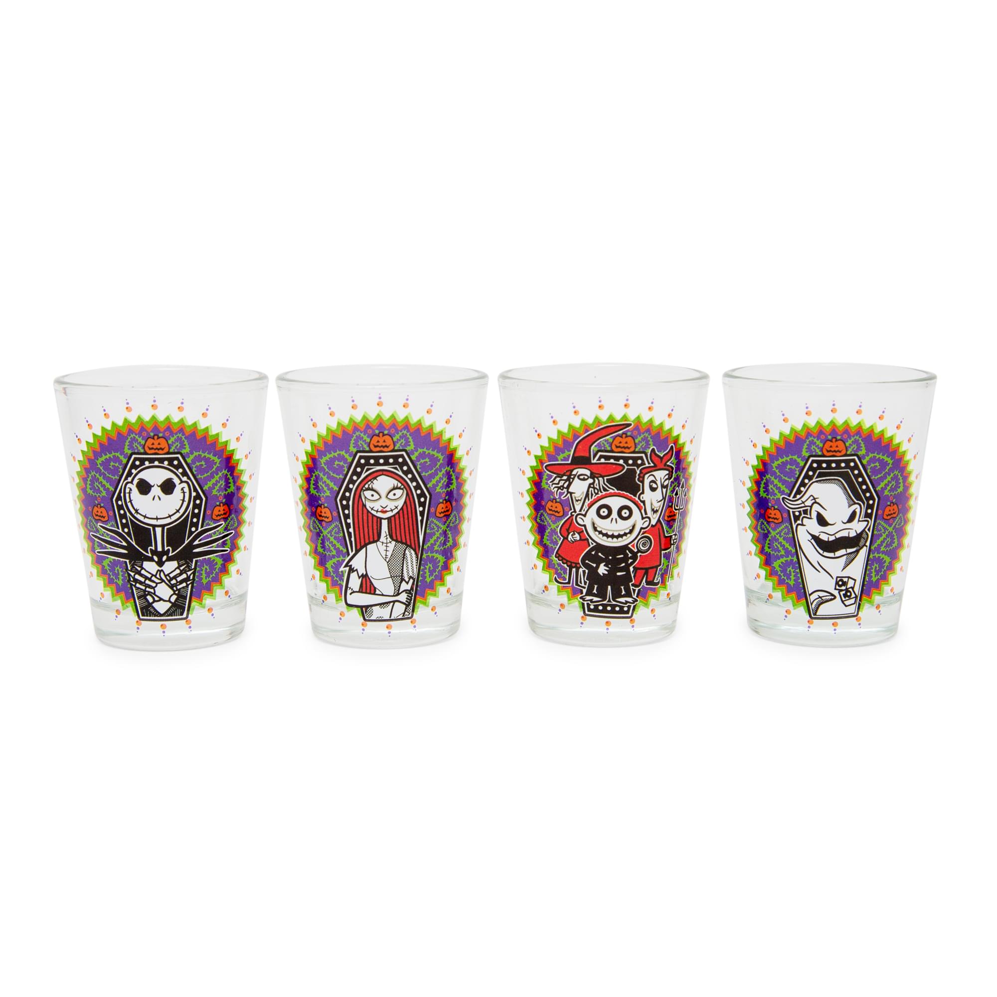 Disney Nightmare Before Christmas Day Of The Dead Mini Shot Glasses , Set Of 4