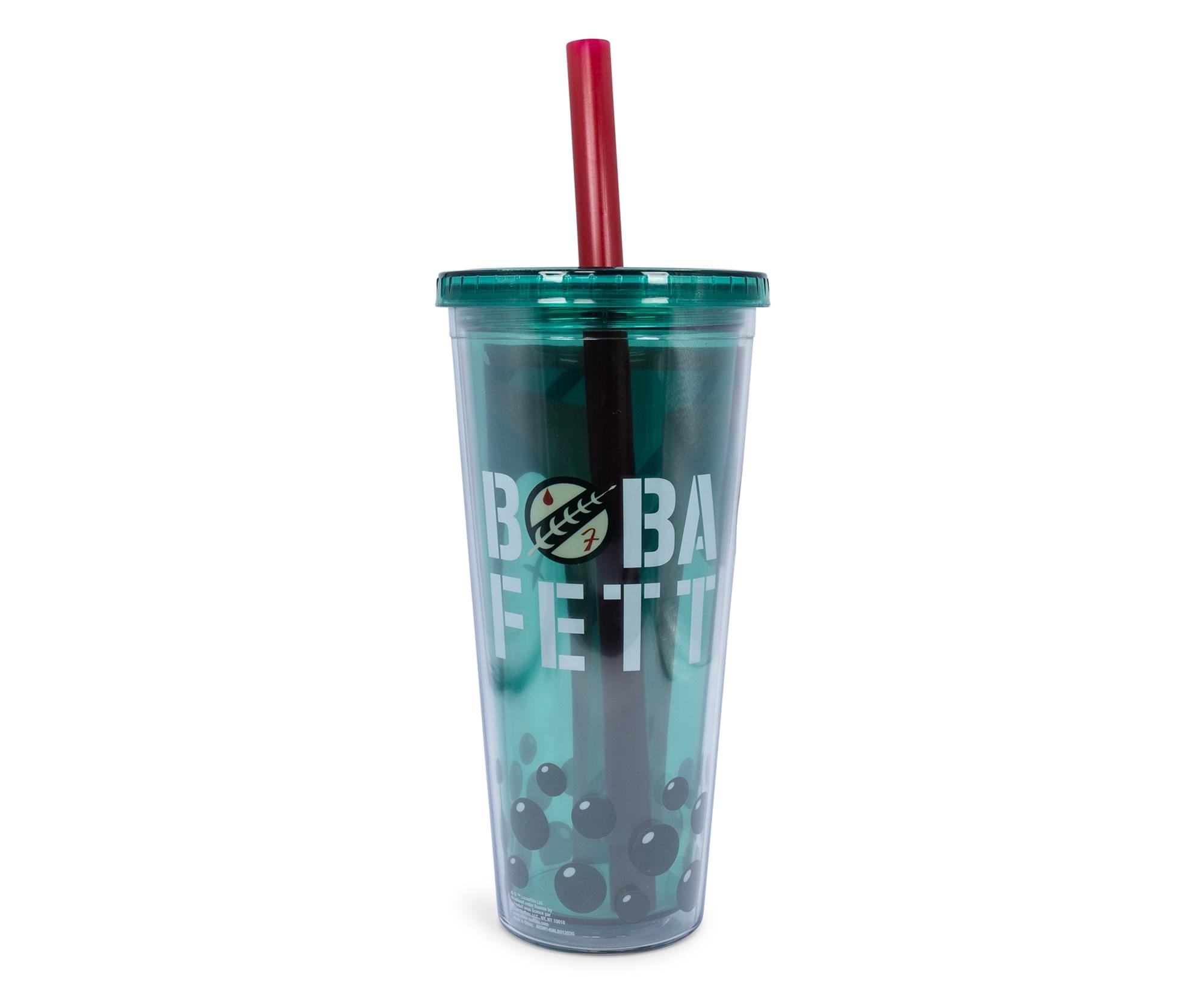 Star Wars Boba Fett Plastic Carnival Cup With Lid And Straw , 24 Ounces