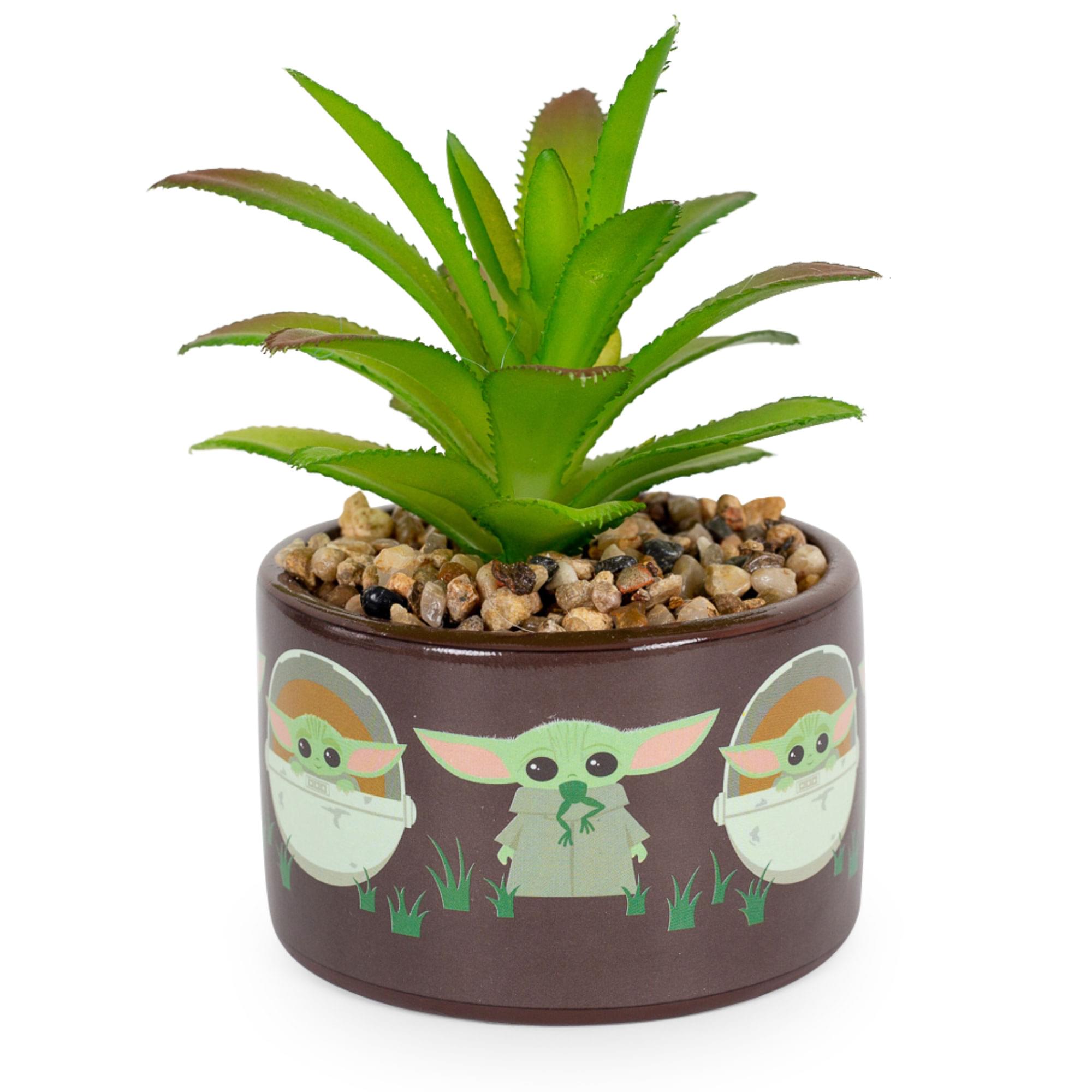 Star Wars: The Mandalorian Chibi Grogu Mini Planter With Artificial Succulent