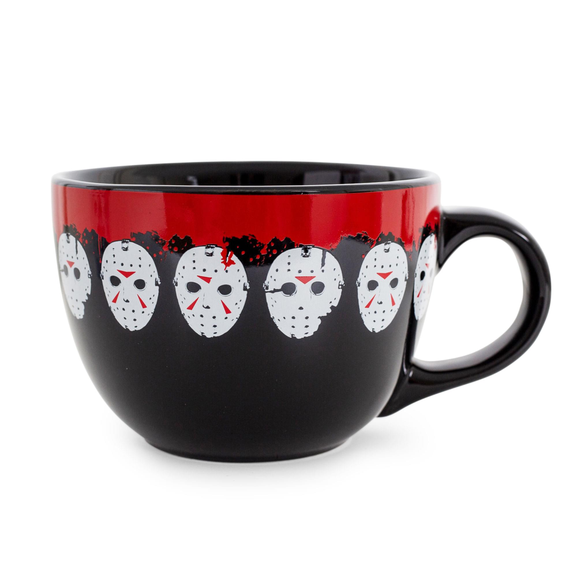 Friday The 13th Jason Mask Legacy Ceramic Soup Mug , Holds 24 Ounces