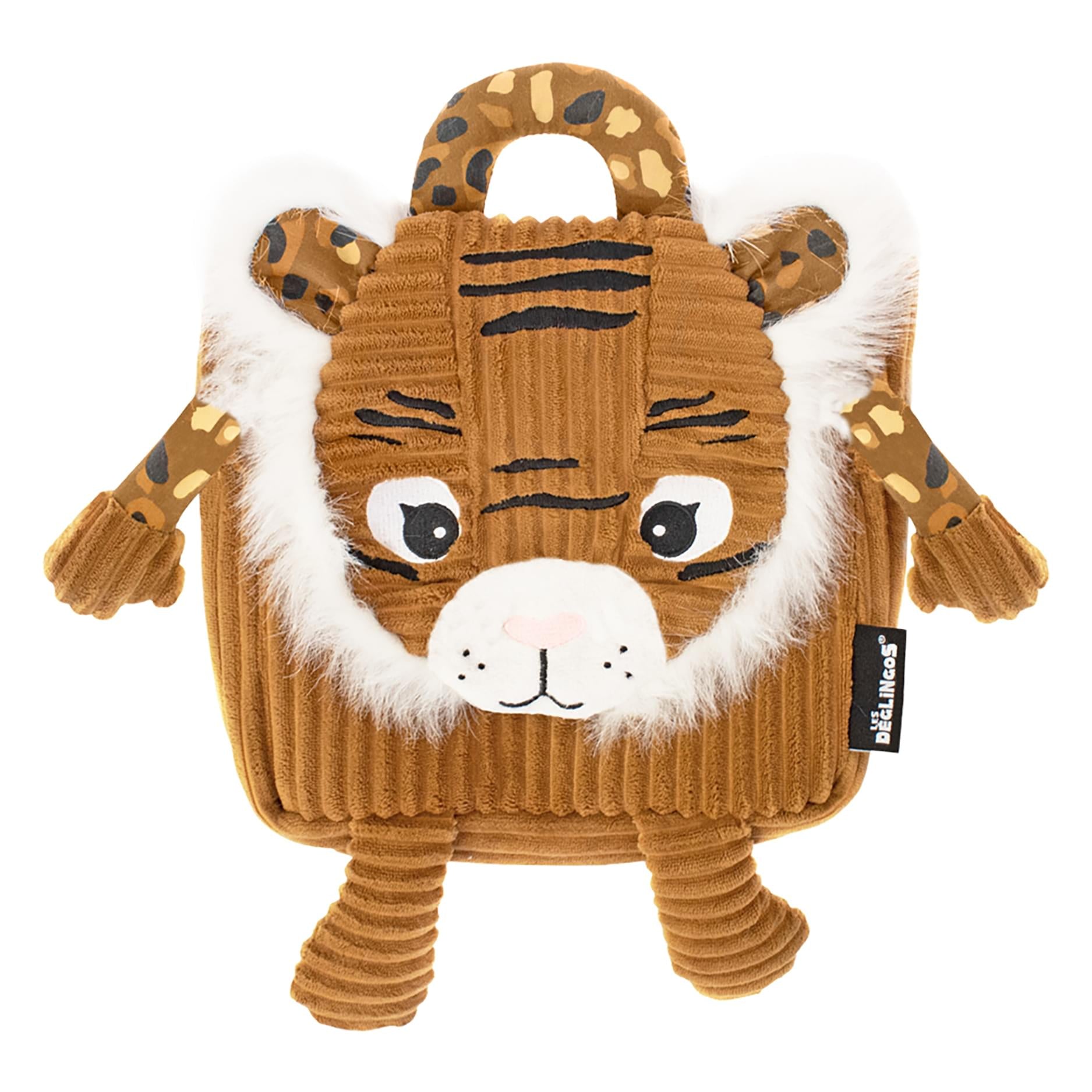 Les Deglingos Corduroy Backpack Plush , Speculos The Tiger