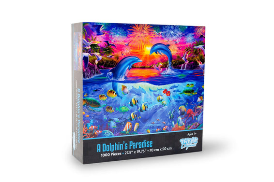 MasterPieces Inc Fantasy Isle Colorful Dolphins 300 Piece Large EZ Grip  Jigsaw Puzzle