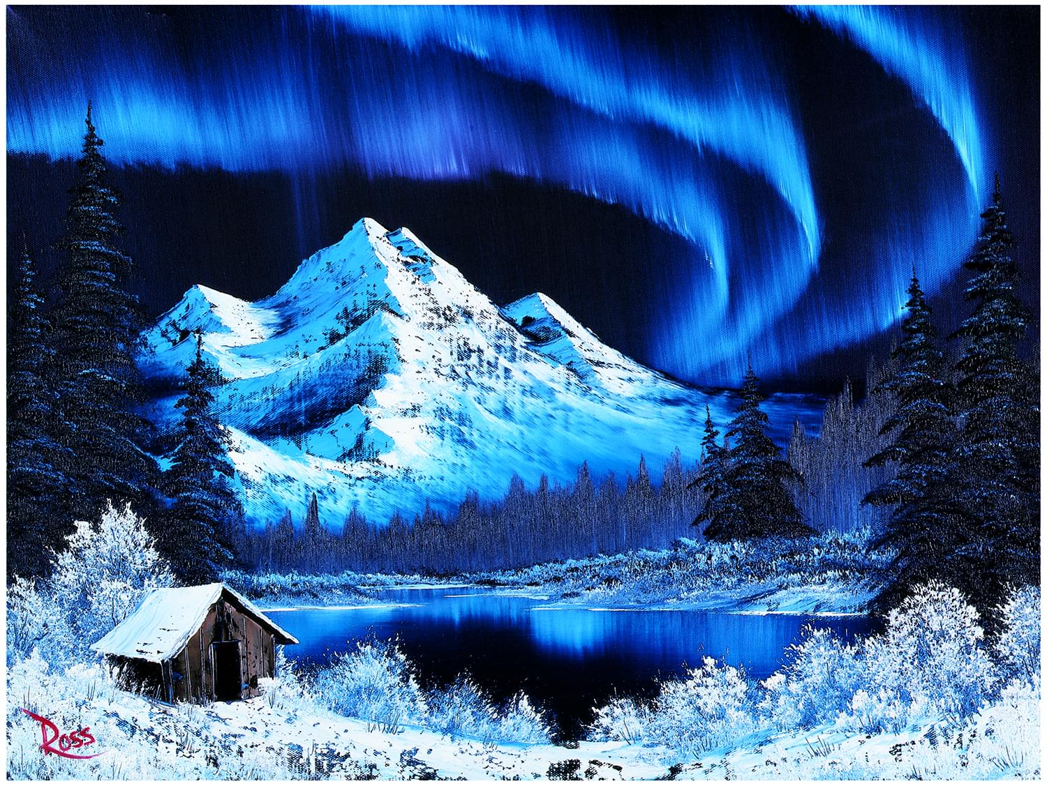 Bob Ross Northern Lights Aurora Borealis Puzzle , 1000 Piece Jigsaw Puzzle