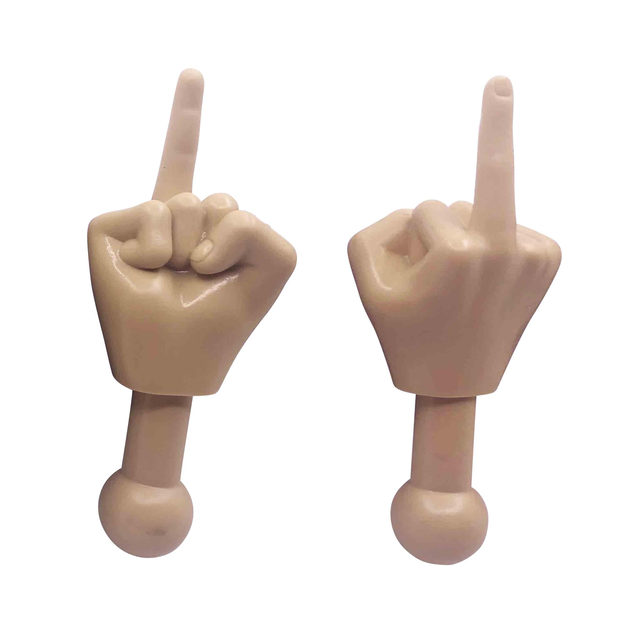 Tiny Hands 4.5 Novelty Toys , Two Middle Finger Hands, Beige